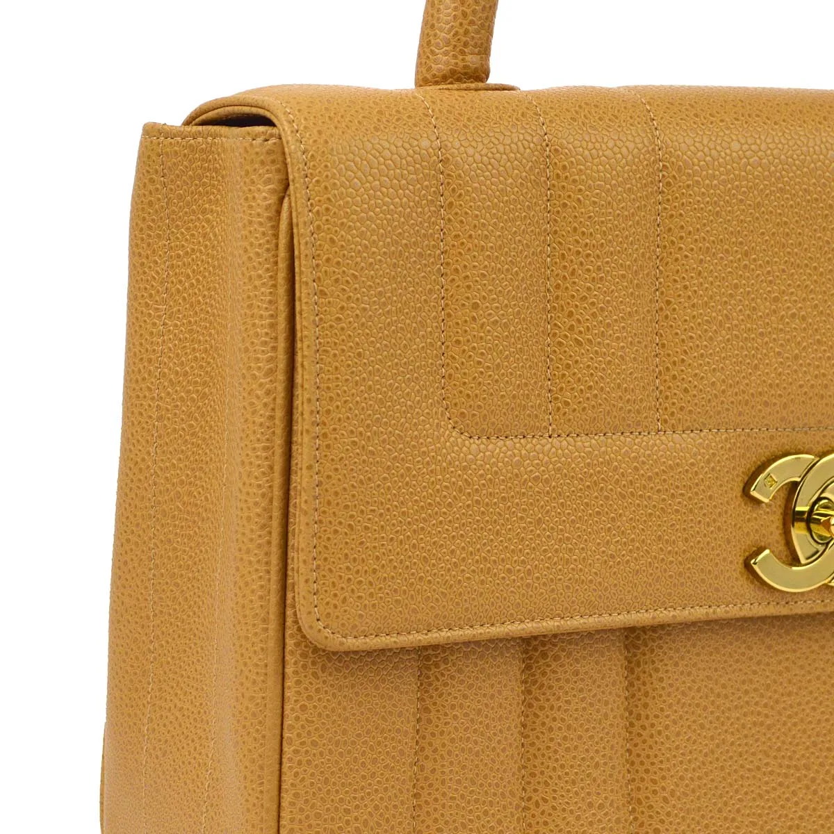 Chanel 1994-1996 Beige Caviar Mademoiselle Handbag