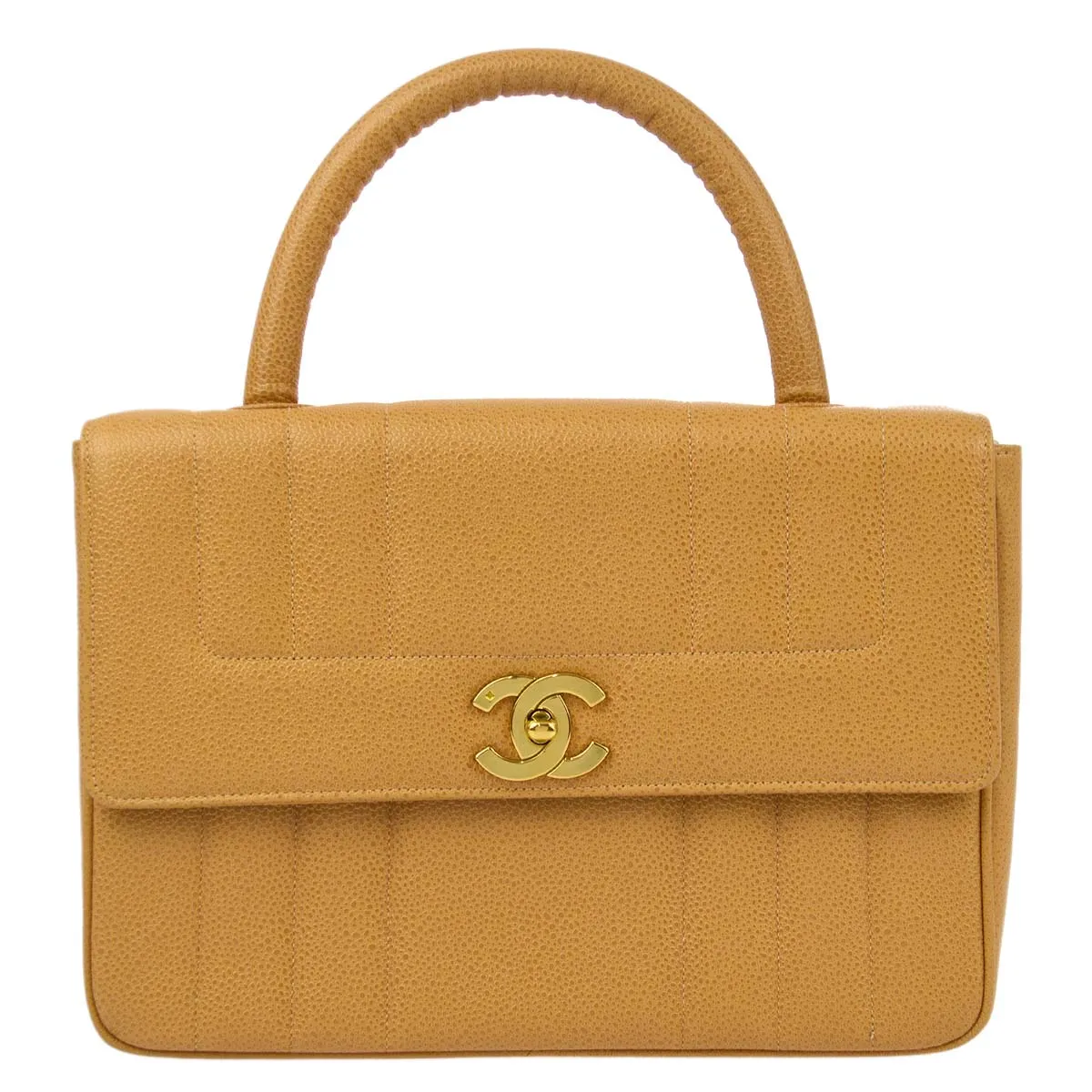 Chanel 1994-1996 Beige Caviar Mademoiselle Handbag