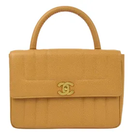 Chanel 1994-1996 Beige Caviar Mademoiselle Handbag