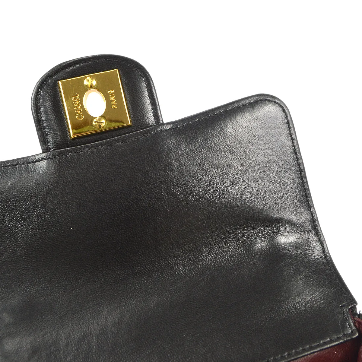 Chanel 1994 Classic Flap Handbag Micro Black Lambskin