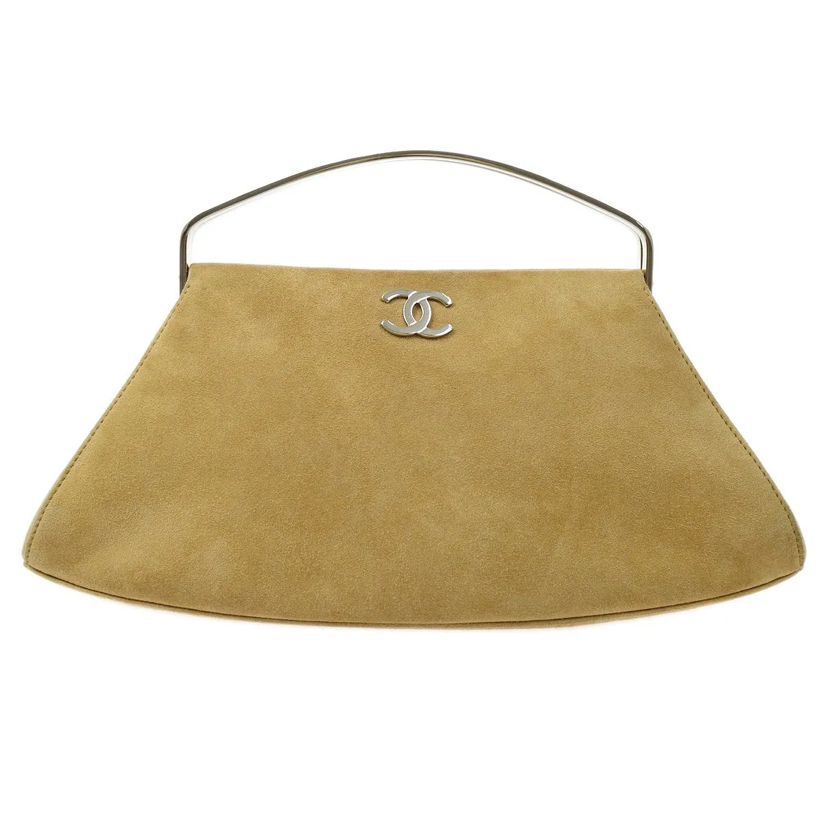 CHANEL 1997-1999 Beige Suede Evening Bag