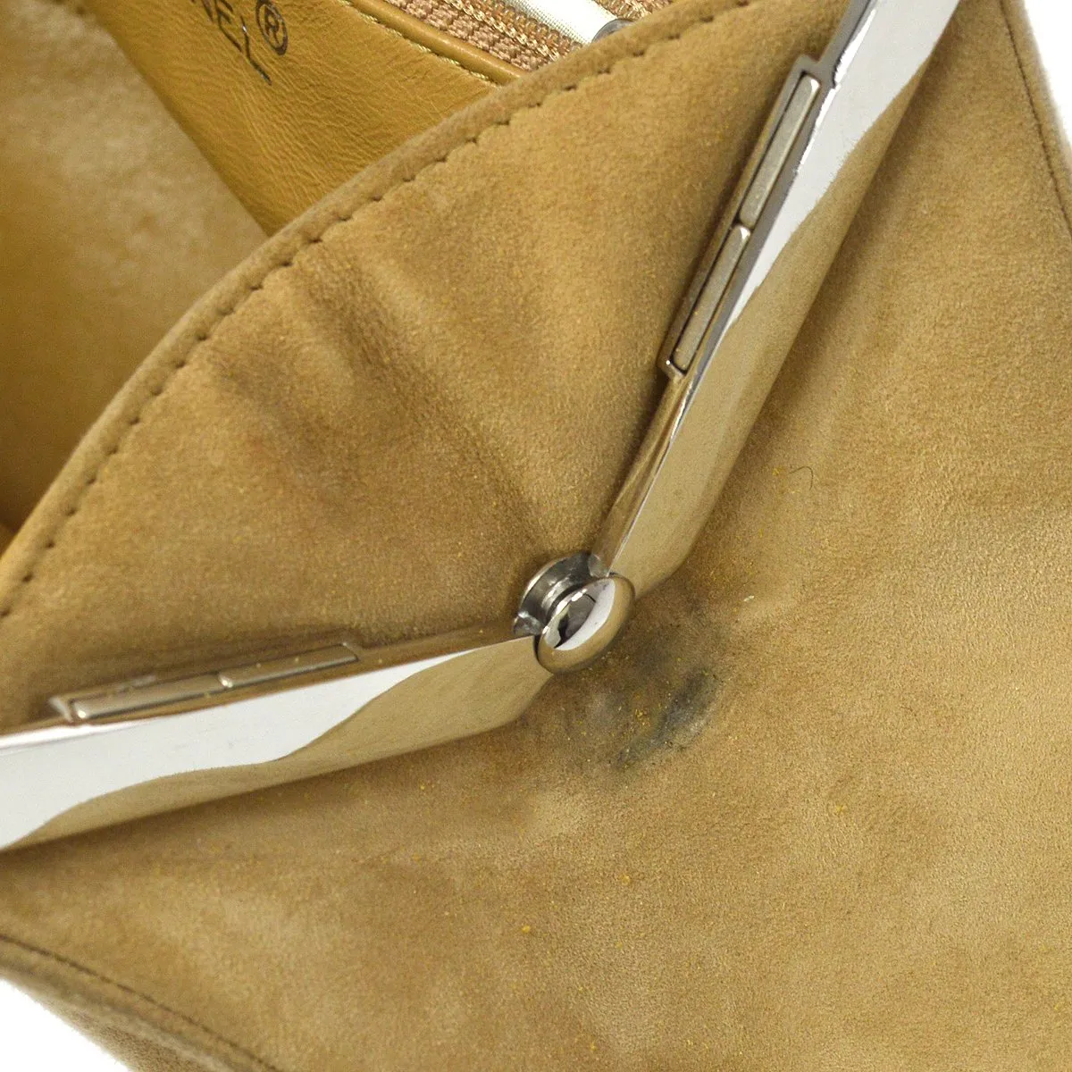 CHANEL 1997-1999 Beige Suede Evening Bag
