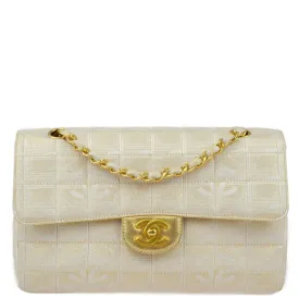 Chanel 2000-2001 Gold Jacquard Nylon Travel Line Shoulder Bag