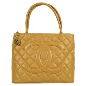Chanel 2000-2001 Medallion Tote Beige Caviar