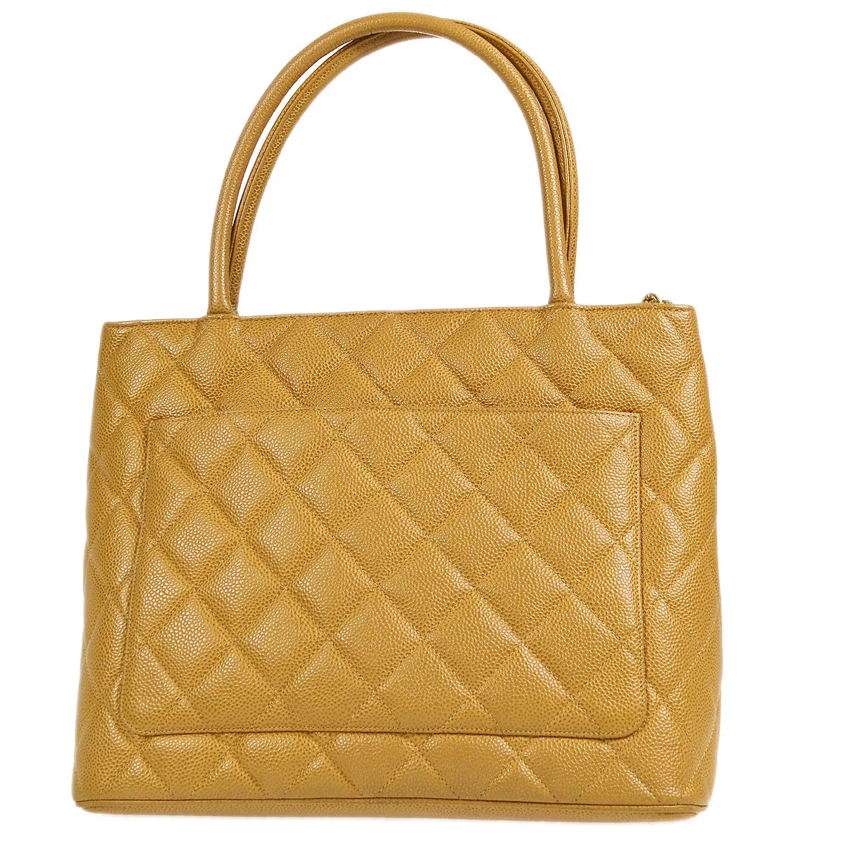 Chanel 2000-2001 Medallion Tote Beige Caviar