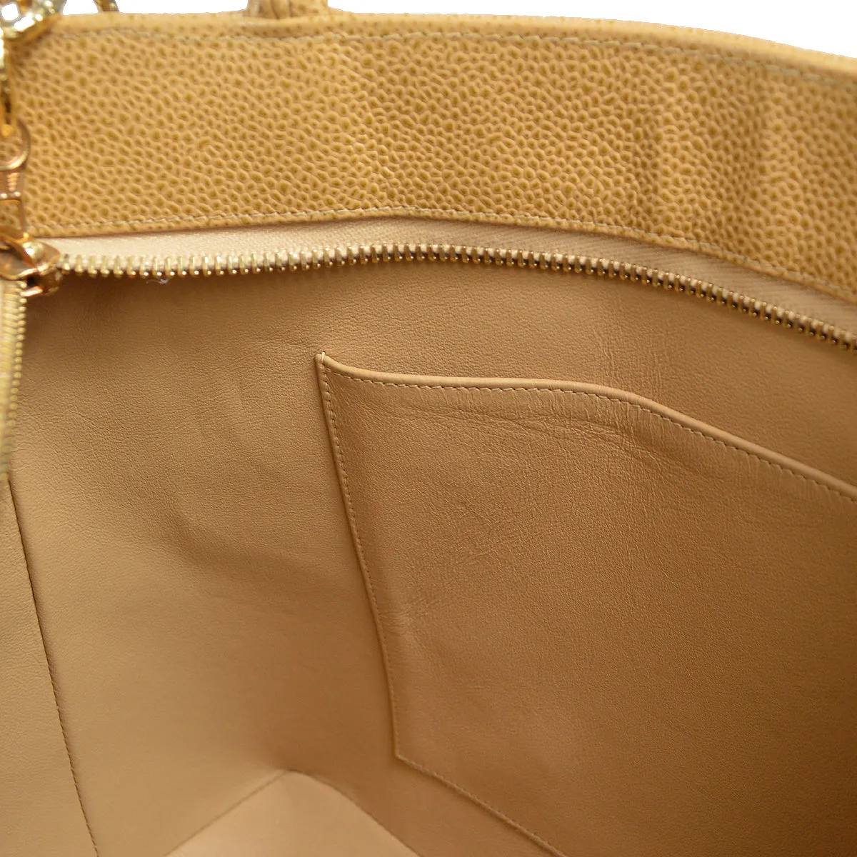Chanel 2000-2001 Medallion Tote Beige Caviar