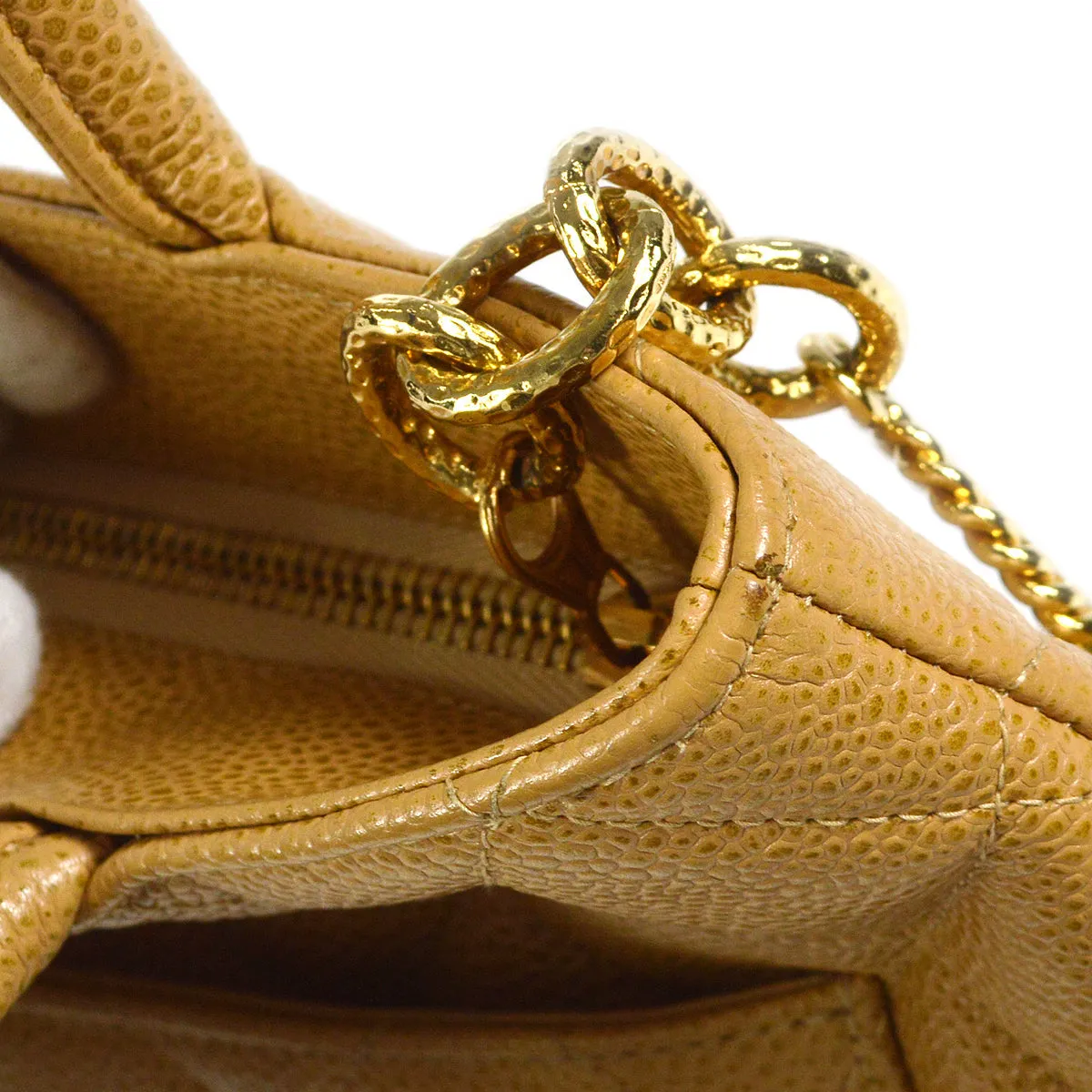 Chanel 2000-2001 Medallion Tote Beige Caviar
