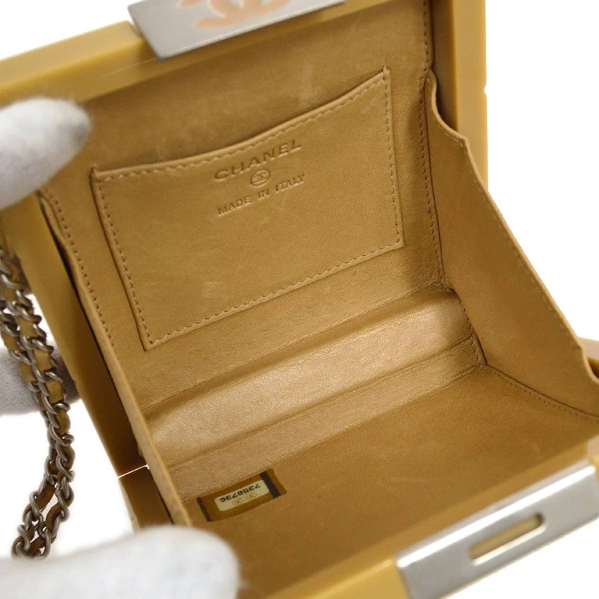 CHANEL 2002 Beige Choco Bar Evening Bag