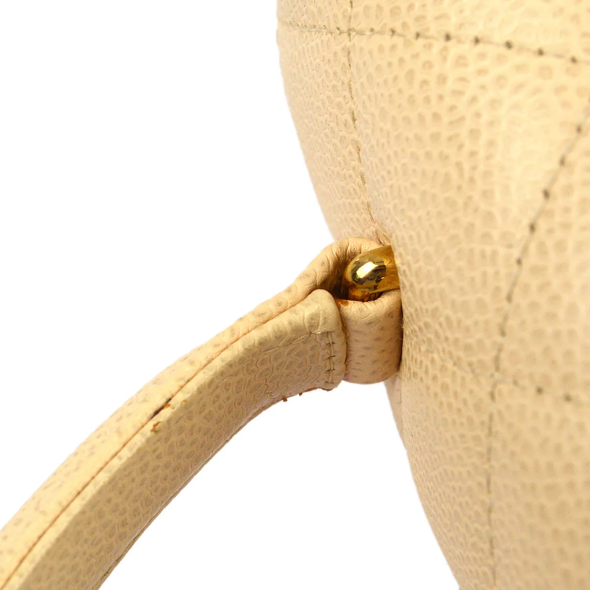 Chanel 2003-2004 Beige Caviar Kelly Handbag