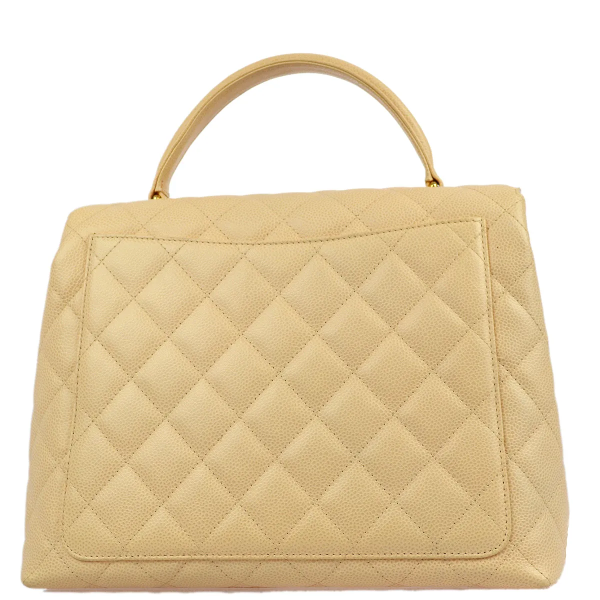 Chanel 2003-2004 Beige Caviar Kelly Handbag