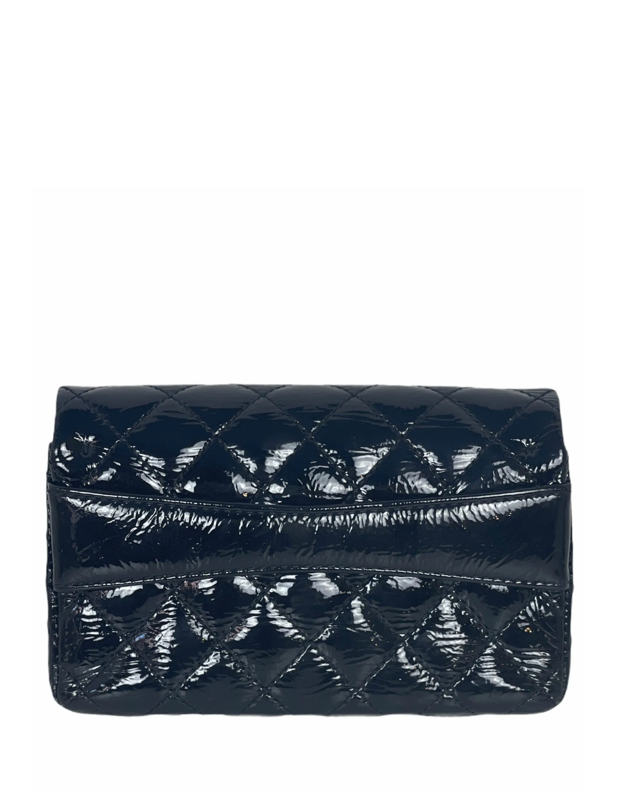 Chanel Black Aged Patent Leather 2.55 Reissue Clutch Bag