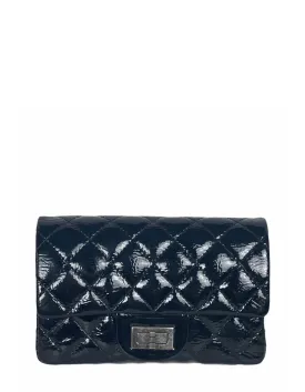 Chanel Black Aged Patent Leather 2.55 Reissue Clutch Bag