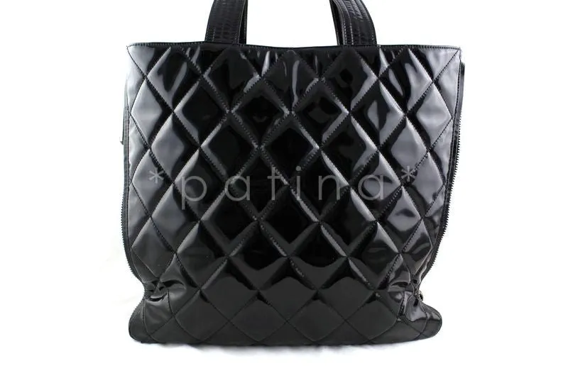 Chanel Black Large Patent Moscow Shopper Tote Bag