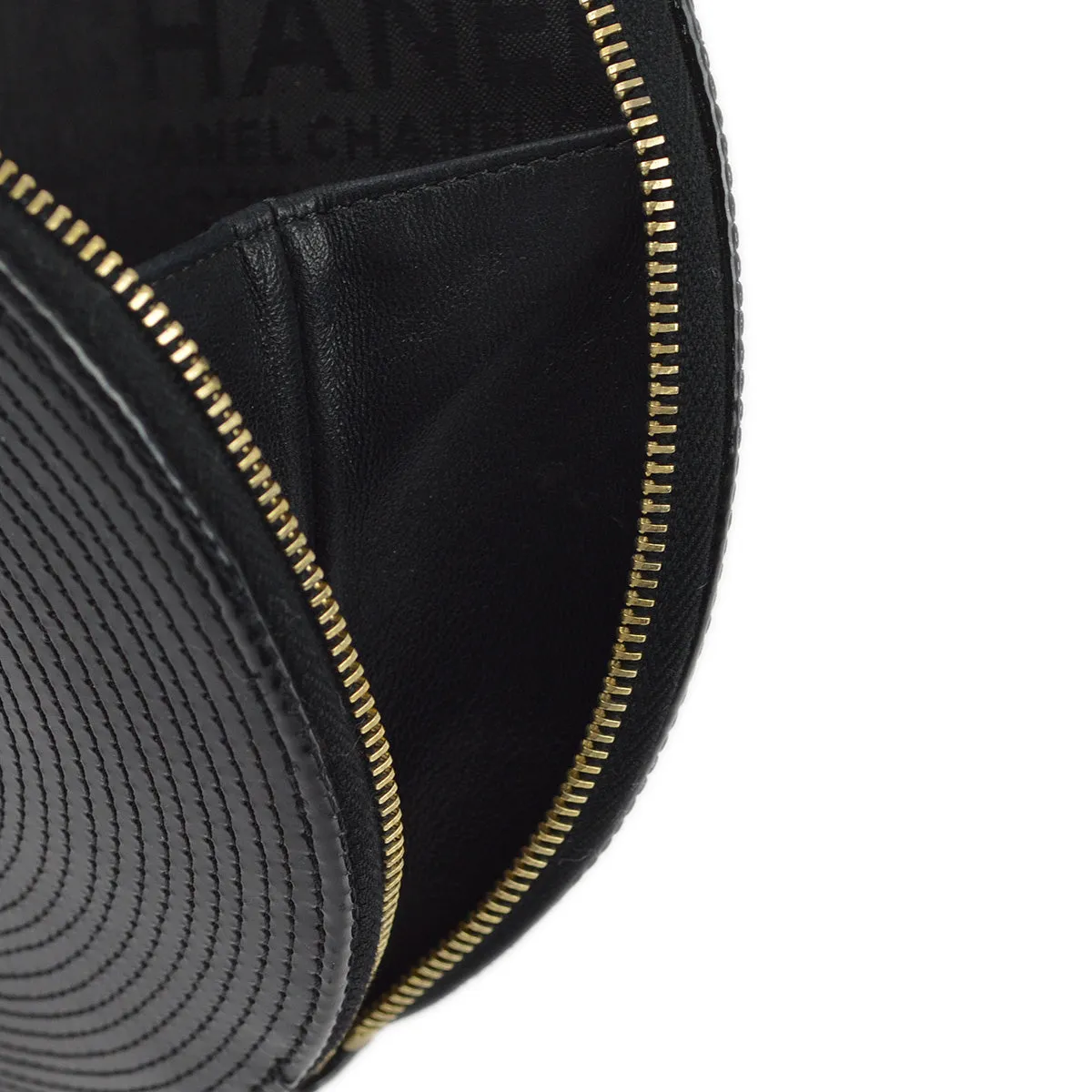Chanel Black Patent Leather Record Clutch Bag 173209