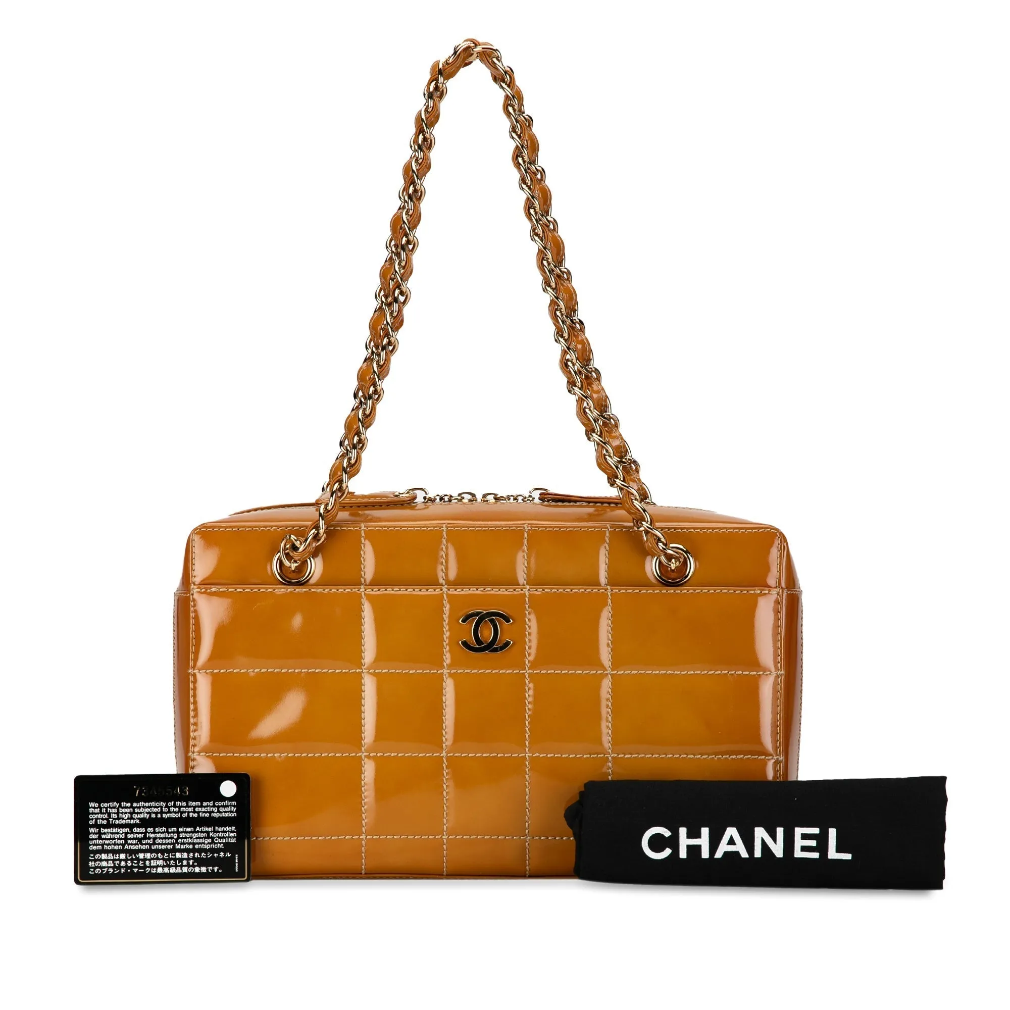 Chanel CC Chocolate Bar Patent Shoulder Bag