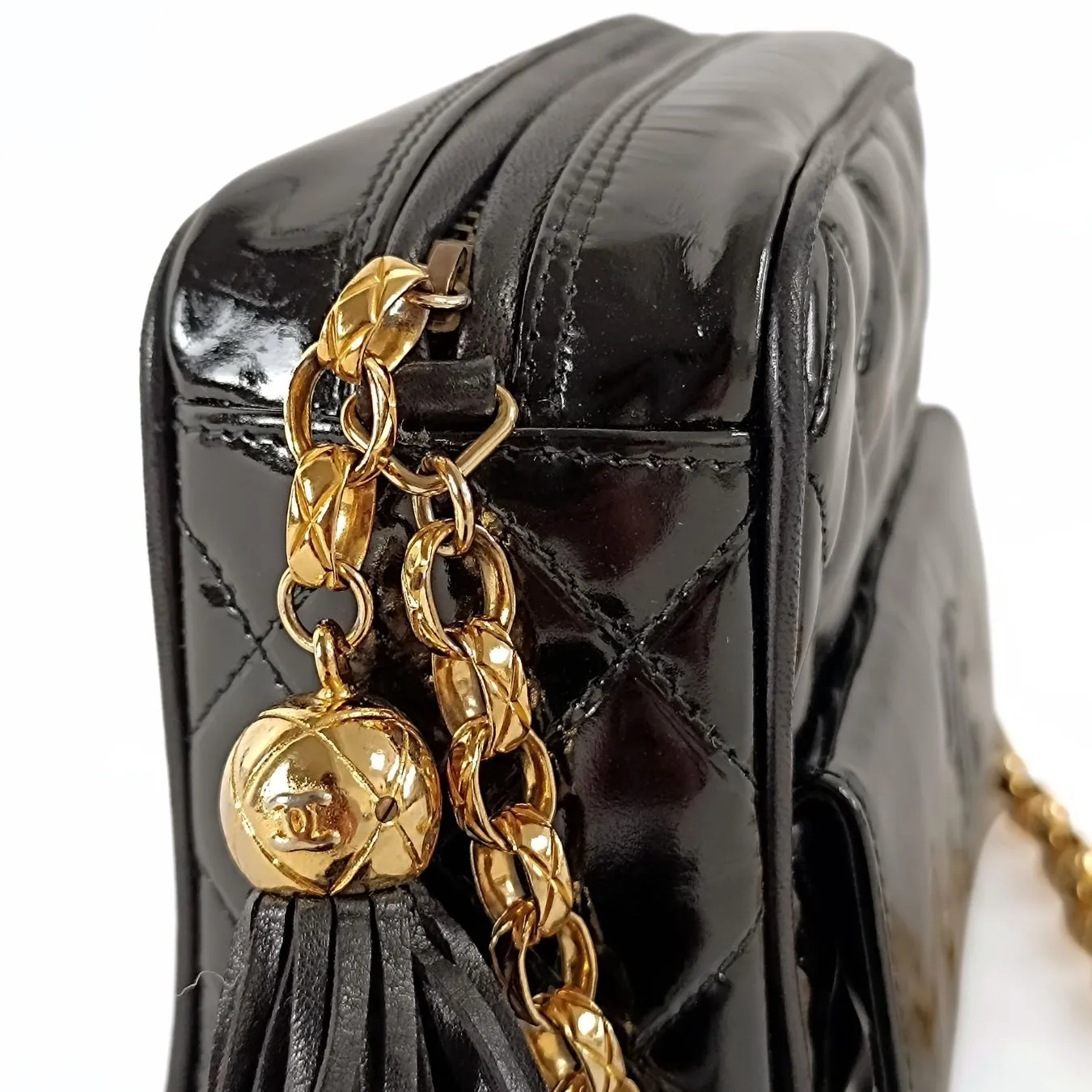 CHANEL Chanel Chanel vintage Camera Matelasse bag in patent leather