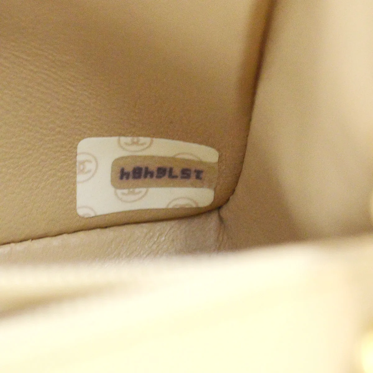 Chanel * Classic Flap Mini Square Chain Shoulder Bag Beige Lambskin