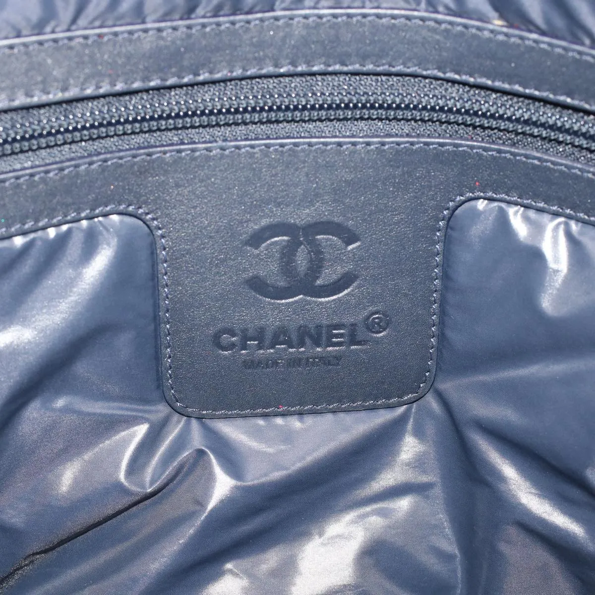 CHANEL Coco Cocoon Hand Bag Patent Leather White CC  bs6942