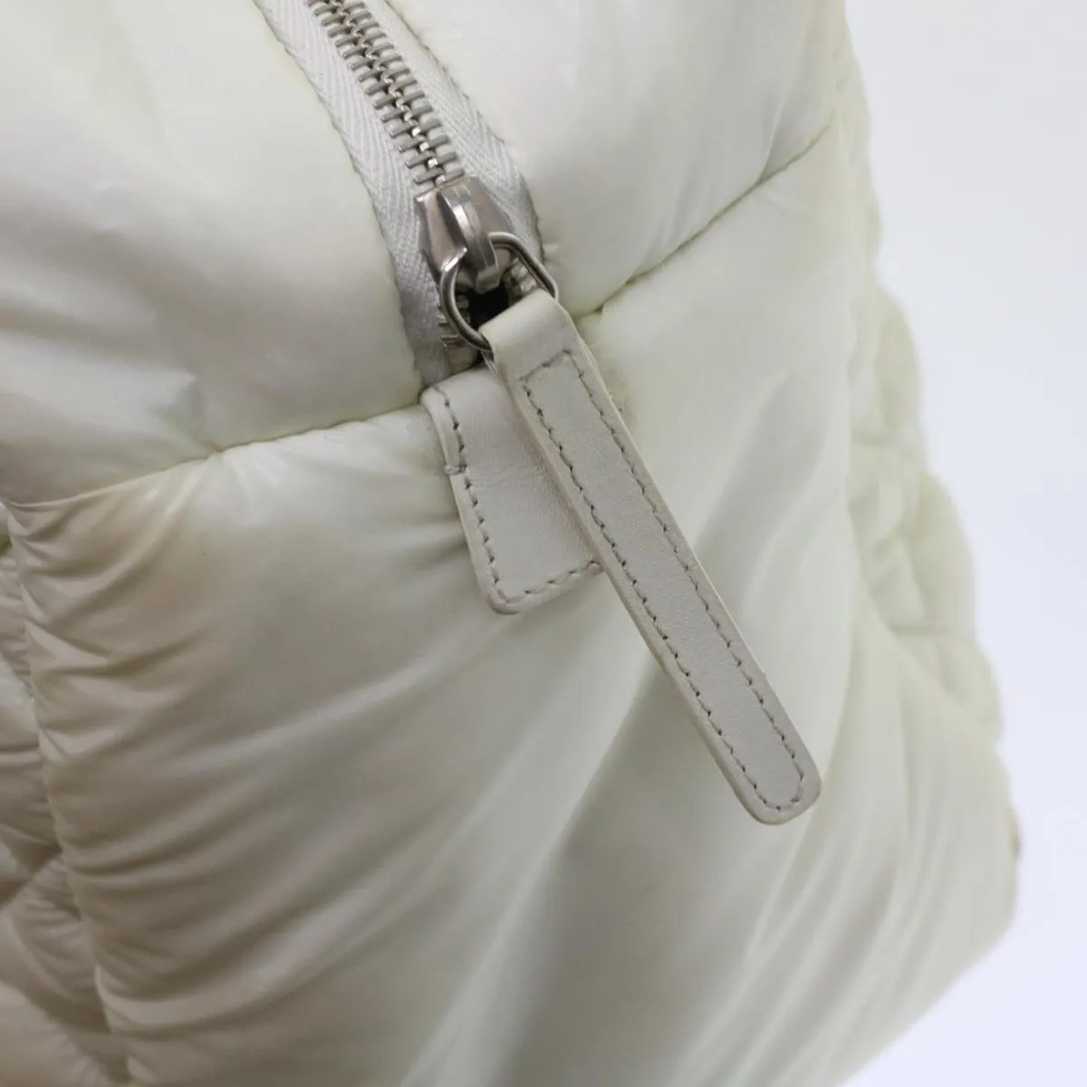 CHANEL Coco Cocoon Hand Bag Patent Leather White CC  bs6942