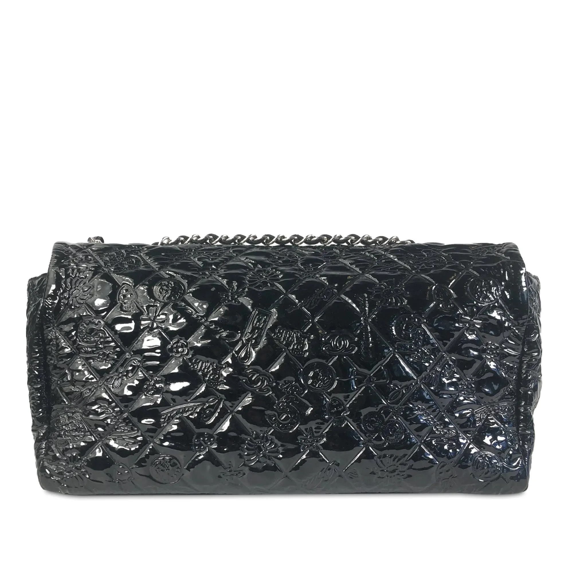 Chanel Jumbo Patent Lucky Symbols Flap Shoulder Bag