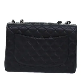 CHANEL Matelasse 30 Turn Lock Chain Bag Caviar Skin Black CC ar11992A