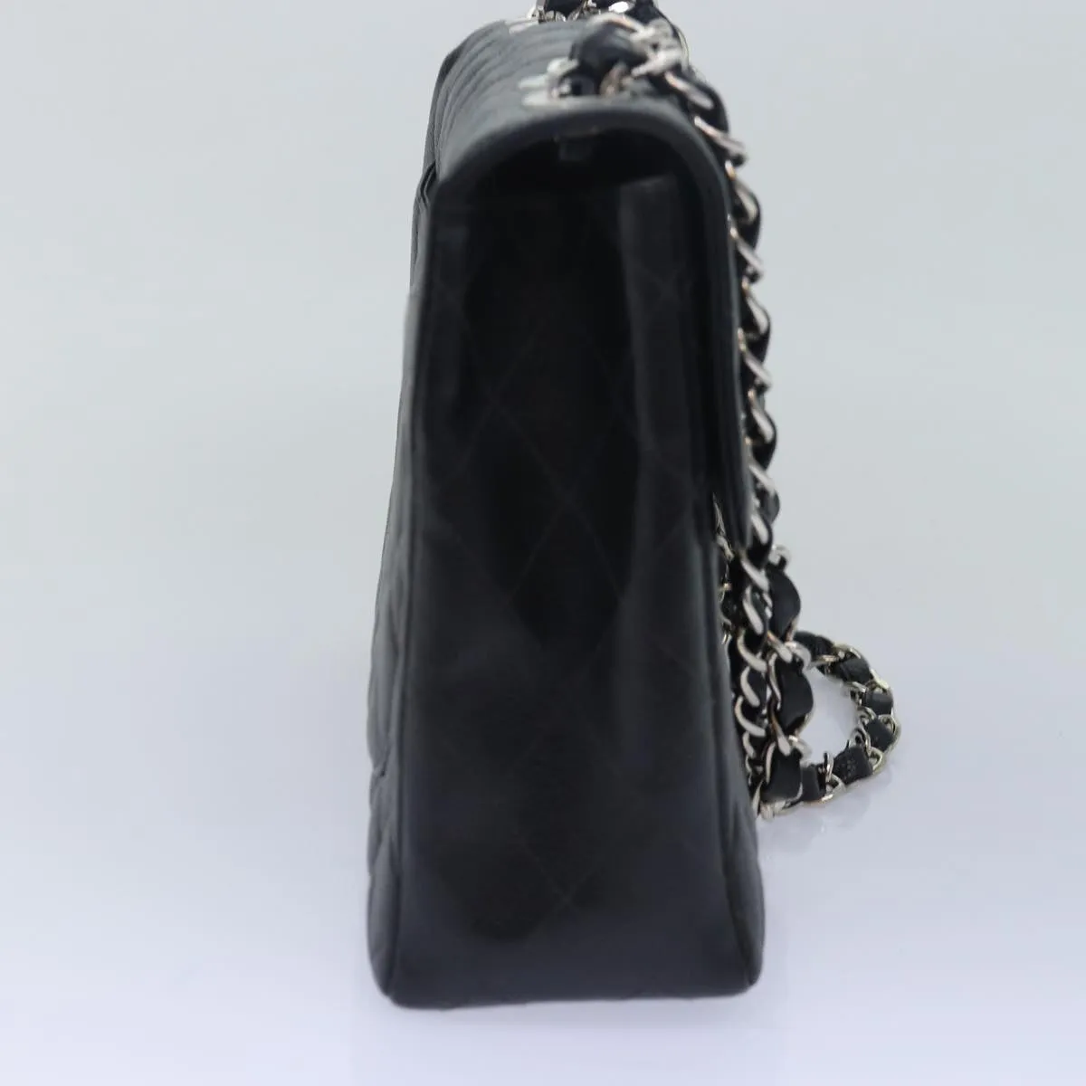CHANEL Matelasse 30 Turn Lock Chain Bag Caviar Skin Black CC ar11992A