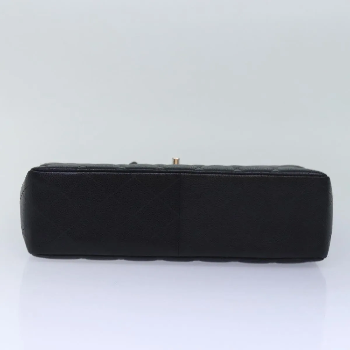 CHANEL Matelasse 30 Turn Lock Chain Bag Caviar Skin Black CC ar11992A