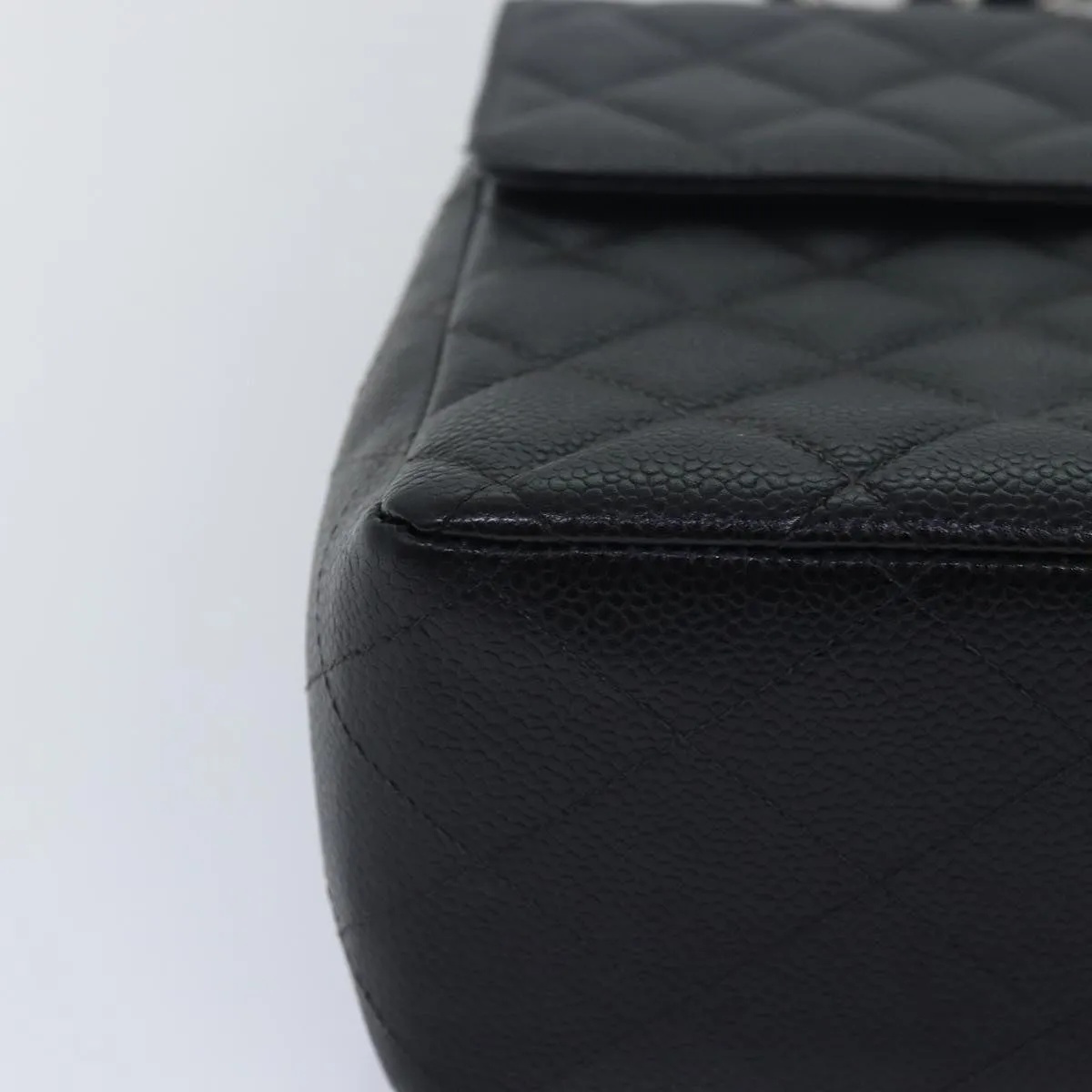 CHANEL Matelasse 30 Turn Lock Chain Bag Caviar Skin Black CC ar11992A