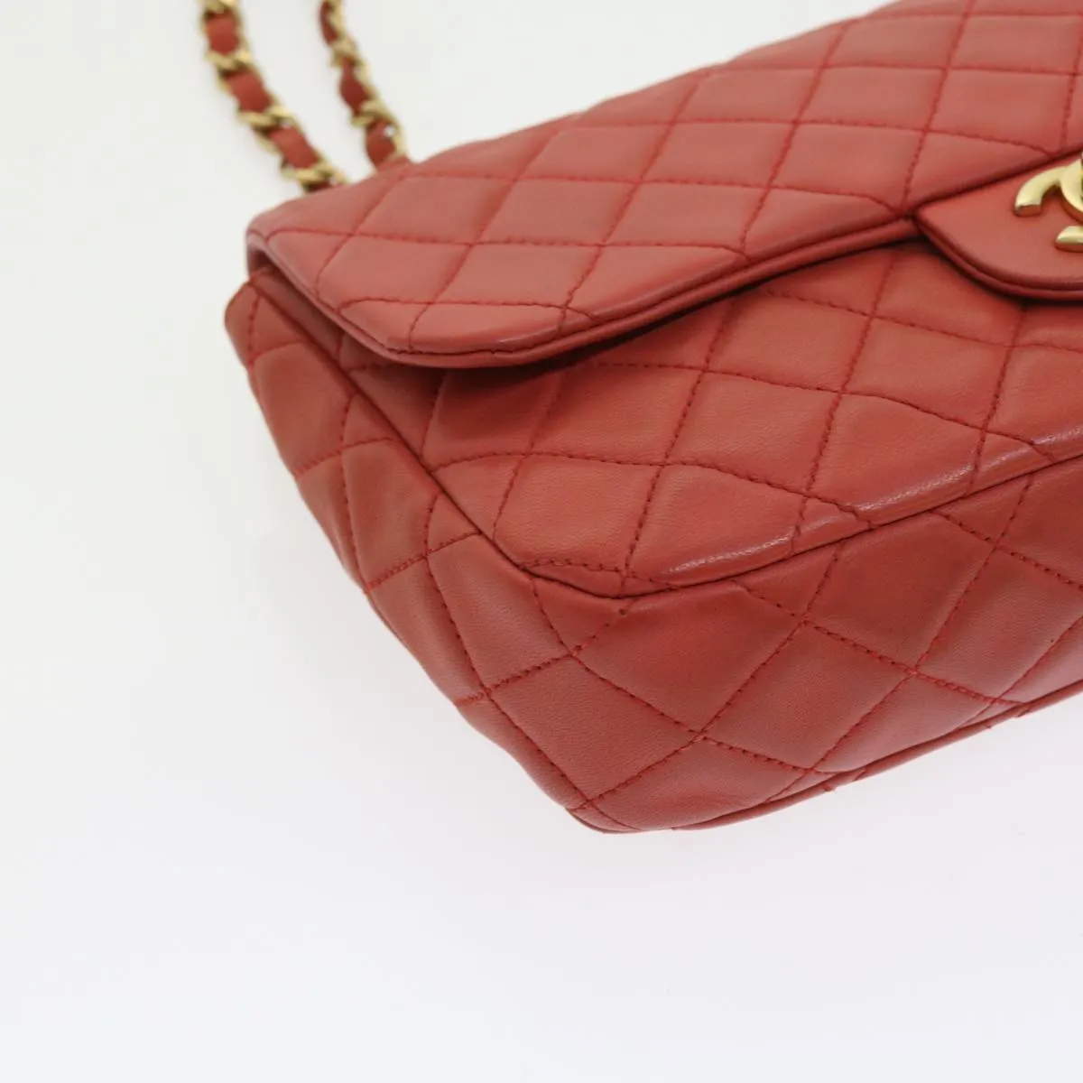CHANEL Matelasse Chain Shoulder Bag Lamb Skin Valentine Only Pink CC 57072A