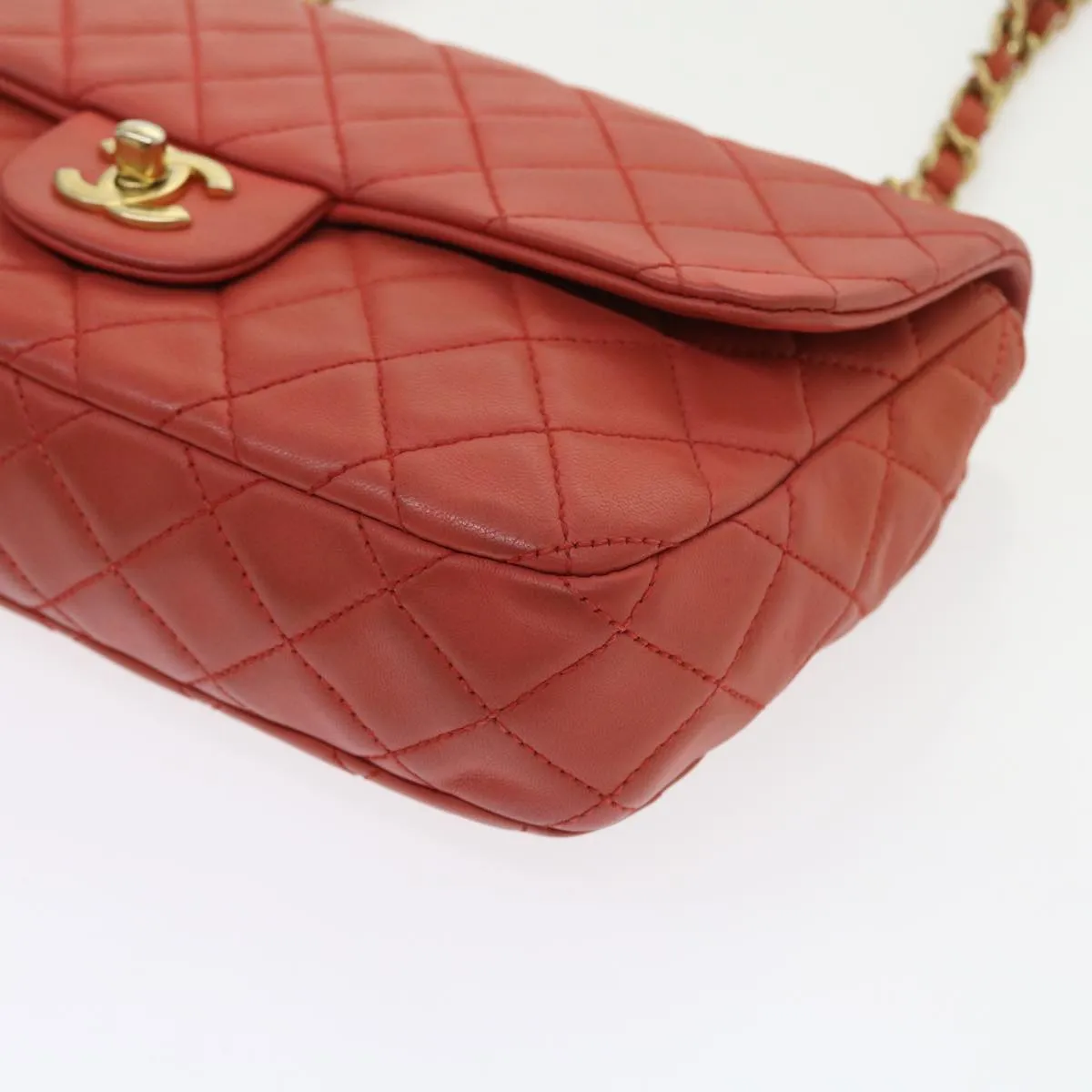 CHANEL Matelasse Chain Shoulder Bag Lamb Skin Valentine Only Pink CC 57072A