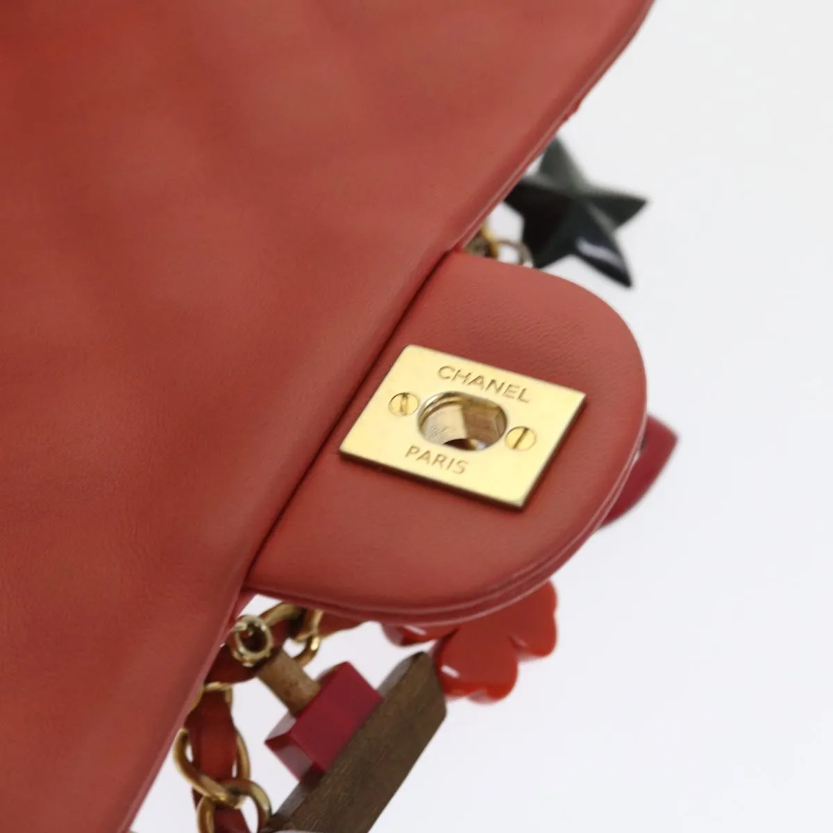 CHANEL Matelasse Chain Shoulder Bag Lamb Skin Valentine Only Pink CC 57072A
