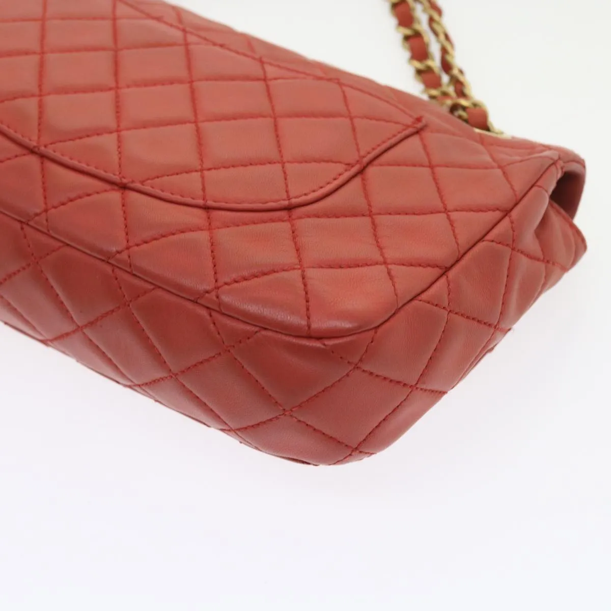 CHANEL Matelasse Chain Shoulder Bag Lamb Skin Valentine Only Pink CC 57072A