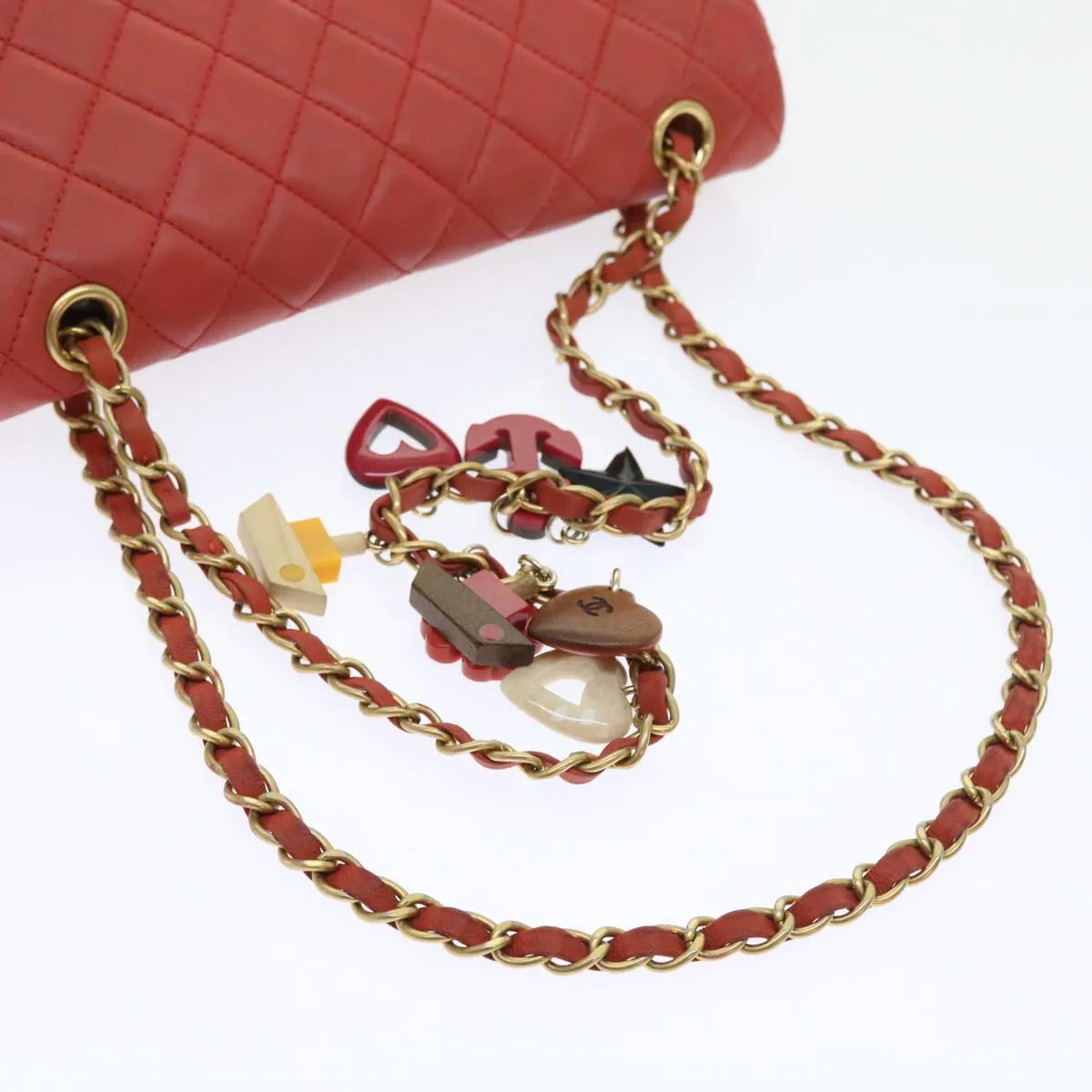 CHANEL Matelasse Chain Shoulder Bag Lamb Skin Valentine Only Pink CC 57072A