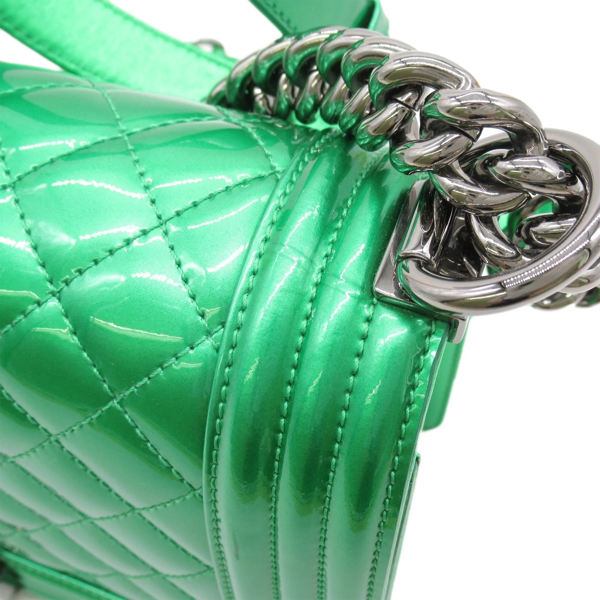 CHANEL Medium Patent Boy Flap Crossbody Bag