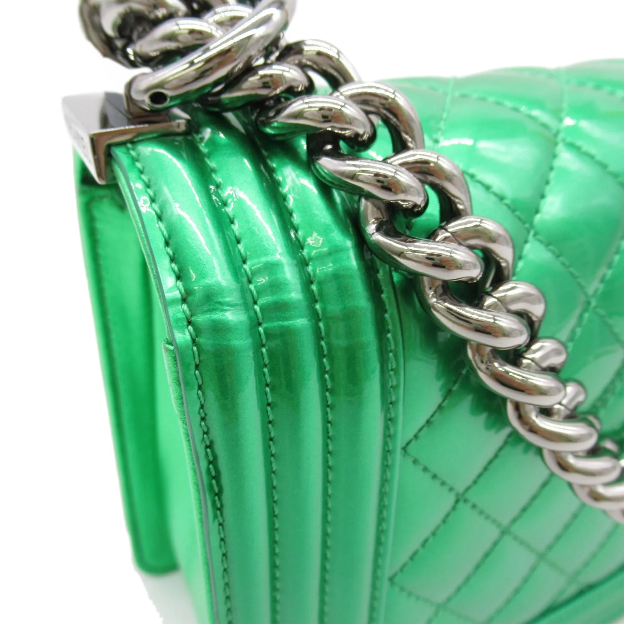 CHANEL Medium Patent Boy Flap Crossbody Bag