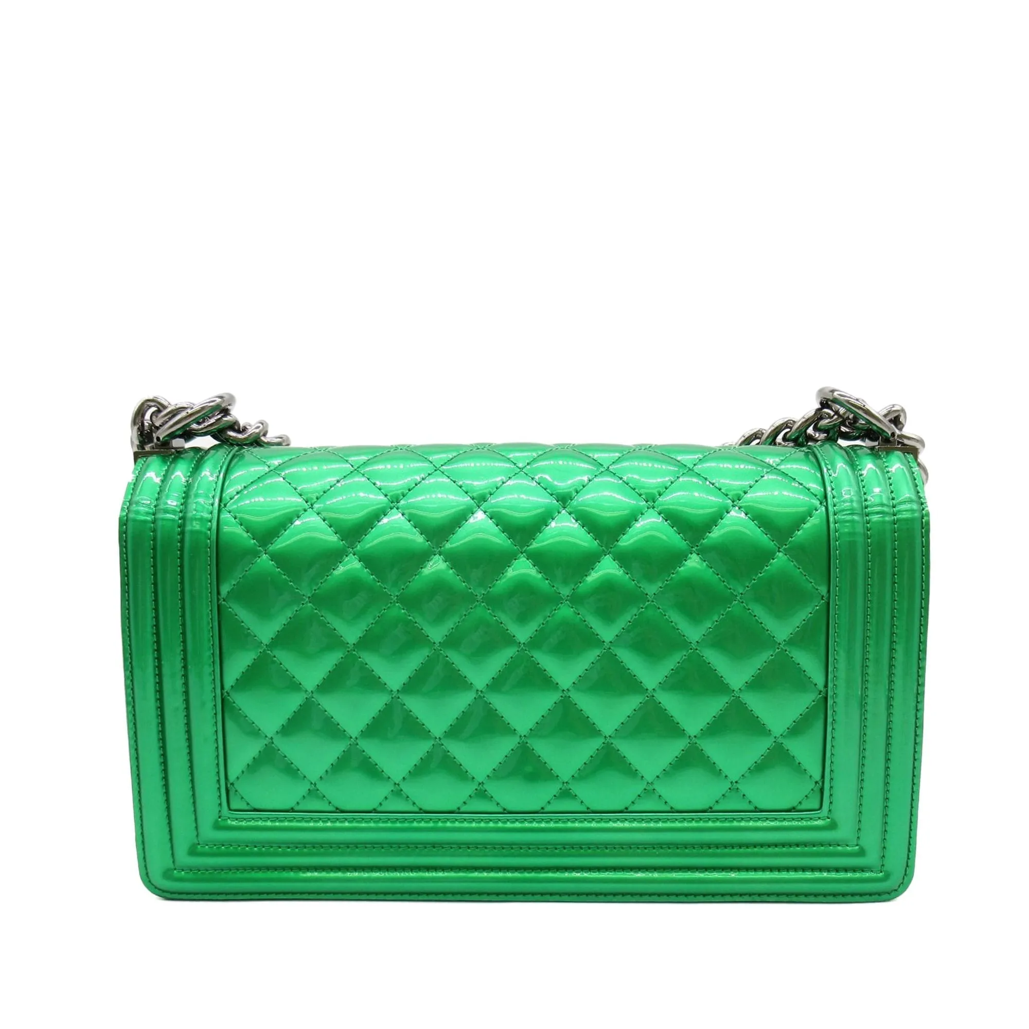 CHANEL Medium Patent Boy Flap Crossbody Bag