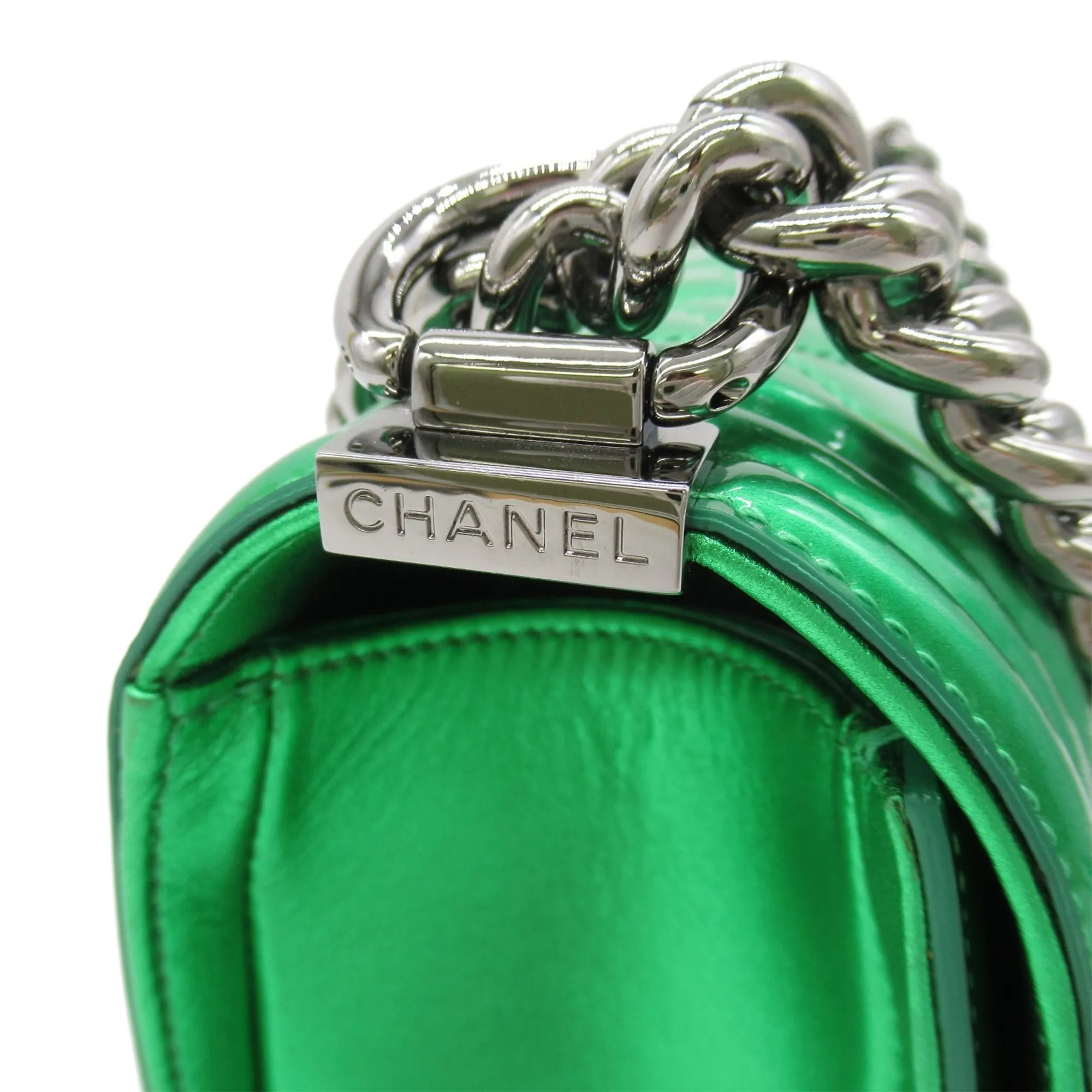 CHANEL Medium Patent Boy Flap Crossbody Bag