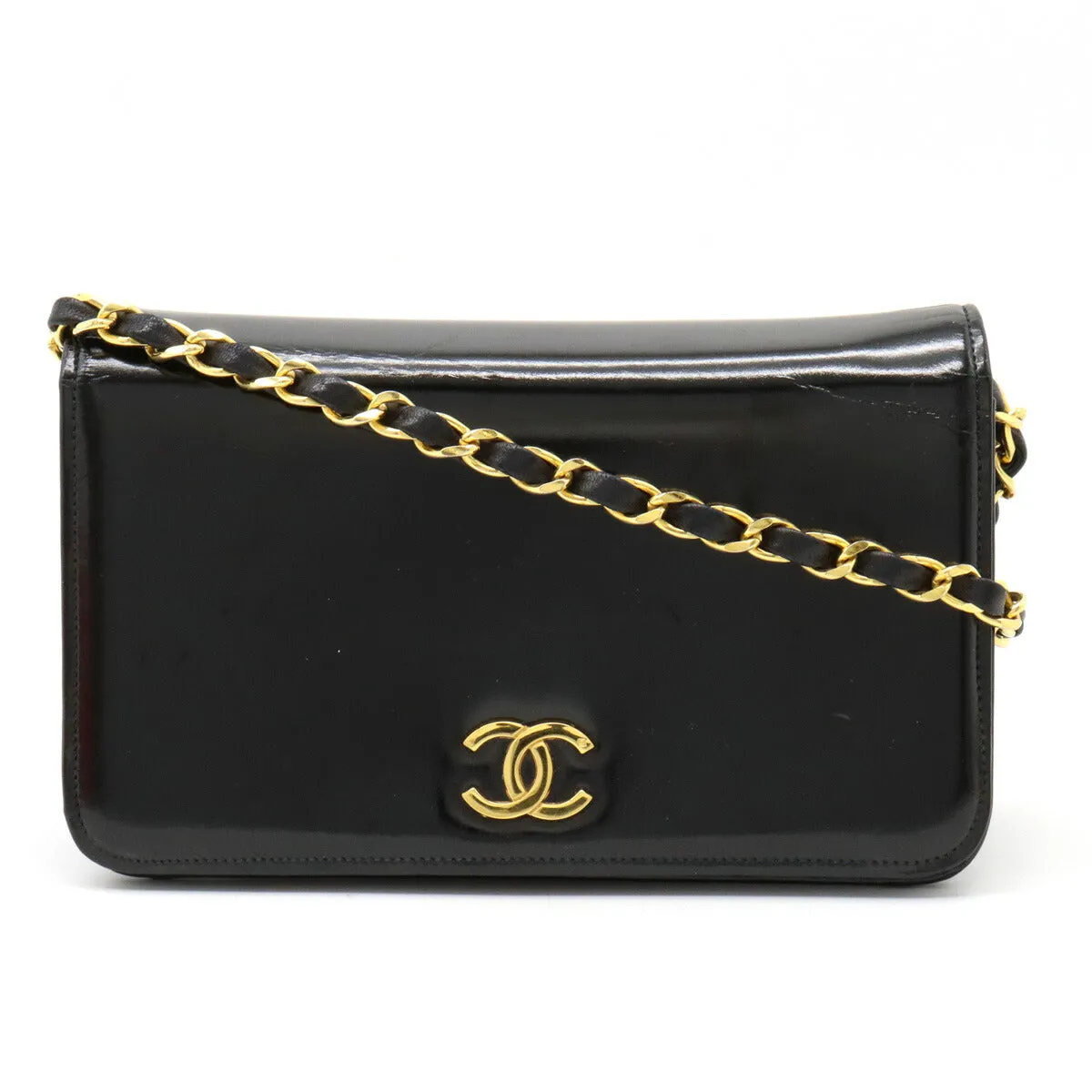 Chanel Patent Leather Coco Mark Shoulder Bag