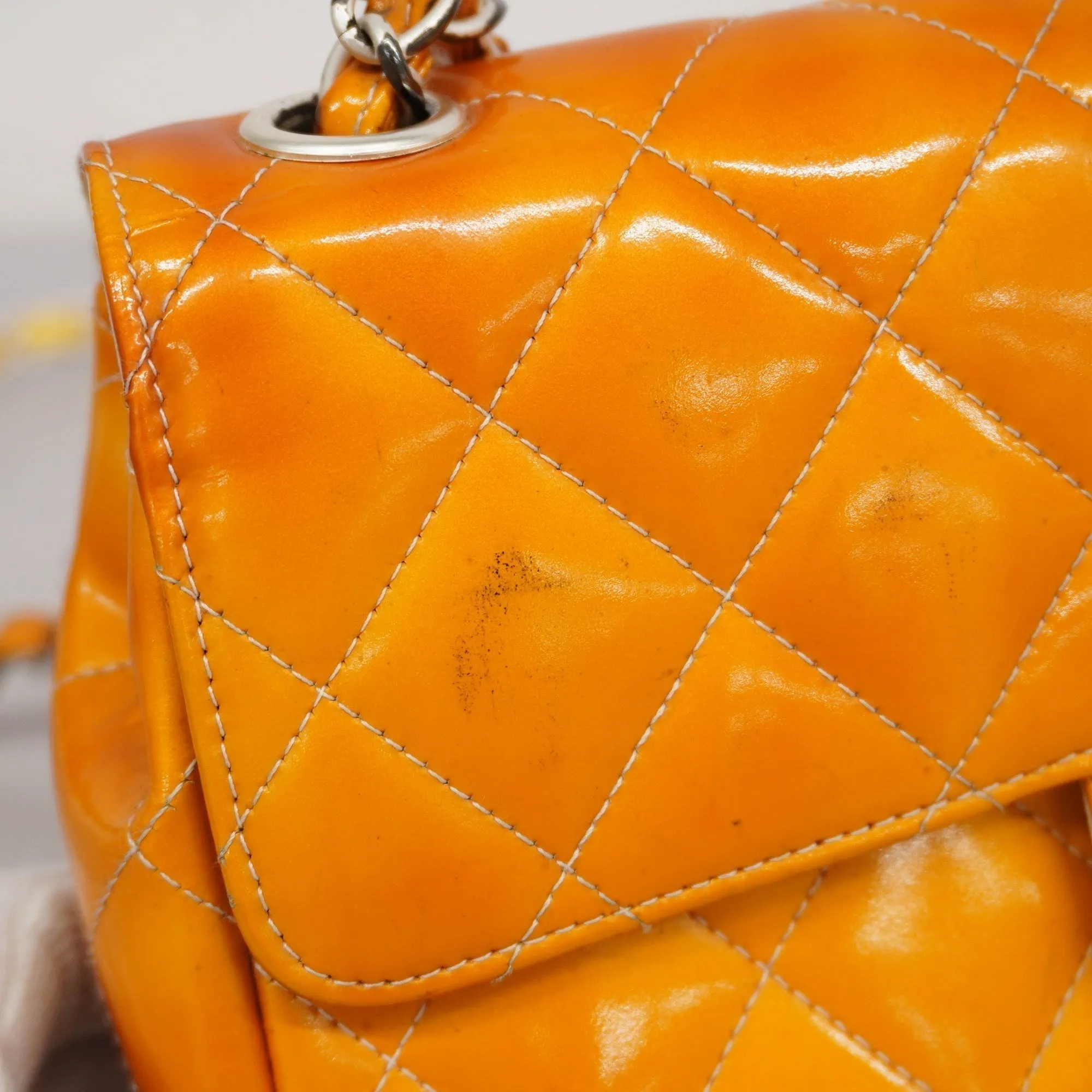 Chanelauth  Matelasse Chain Shoulder Bag Lambskin Women's Patent Leather
