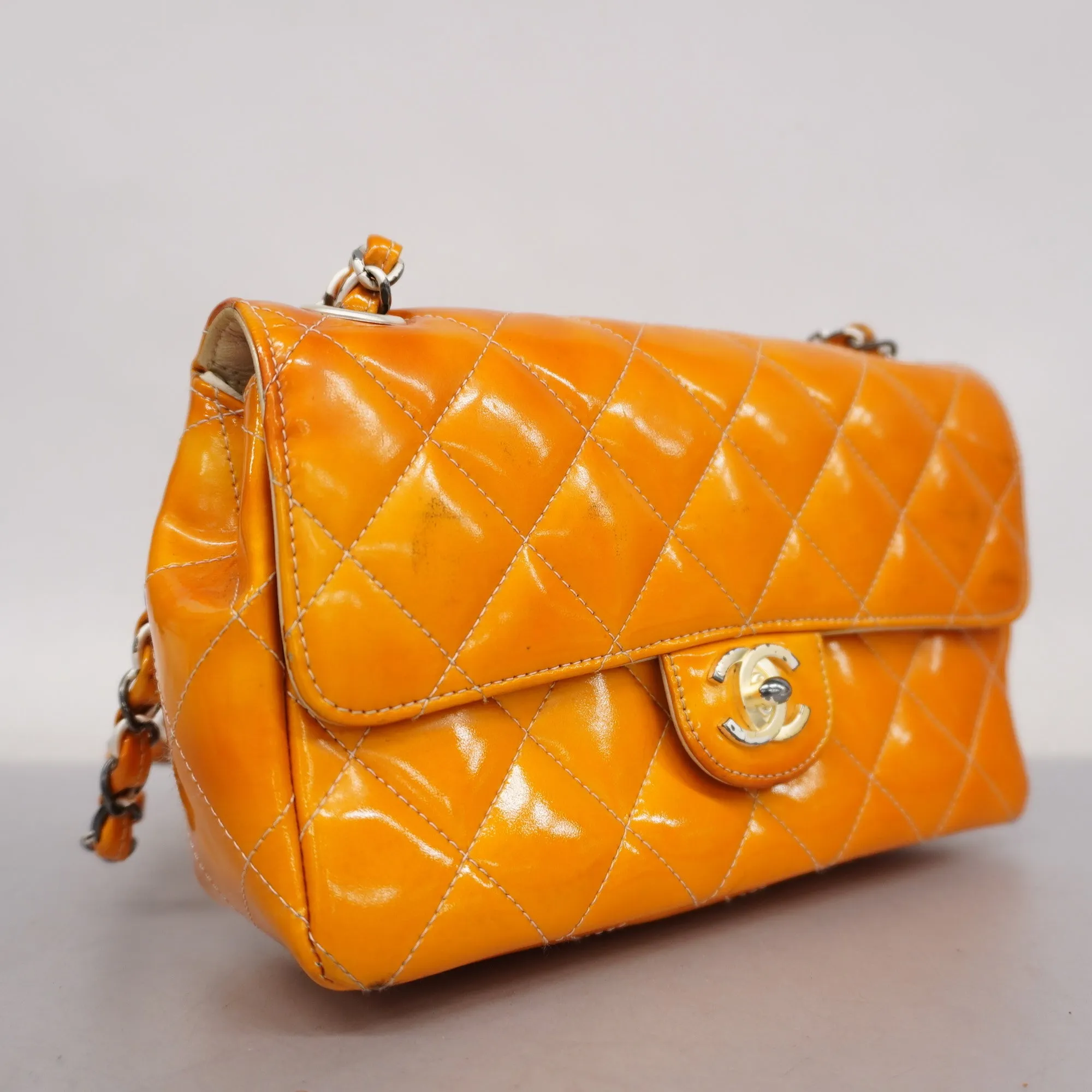 Chanelauth  Matelasse Chain Shoulder Bag Lambskin Women's Patent Leather