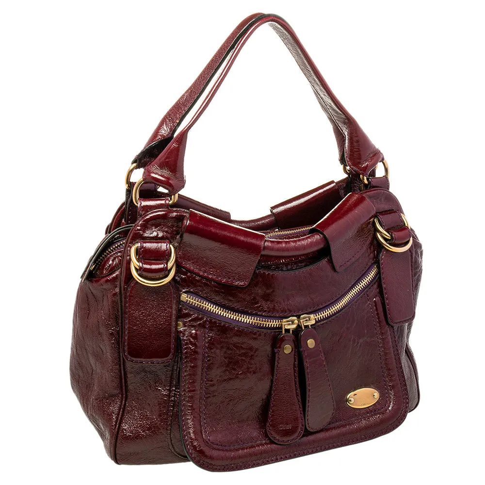 Chloe  Patent Leather Front Pocket Satchel