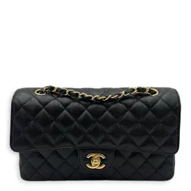 Classic Shoulder Bag Black in Caviar Leather, Gold hardware