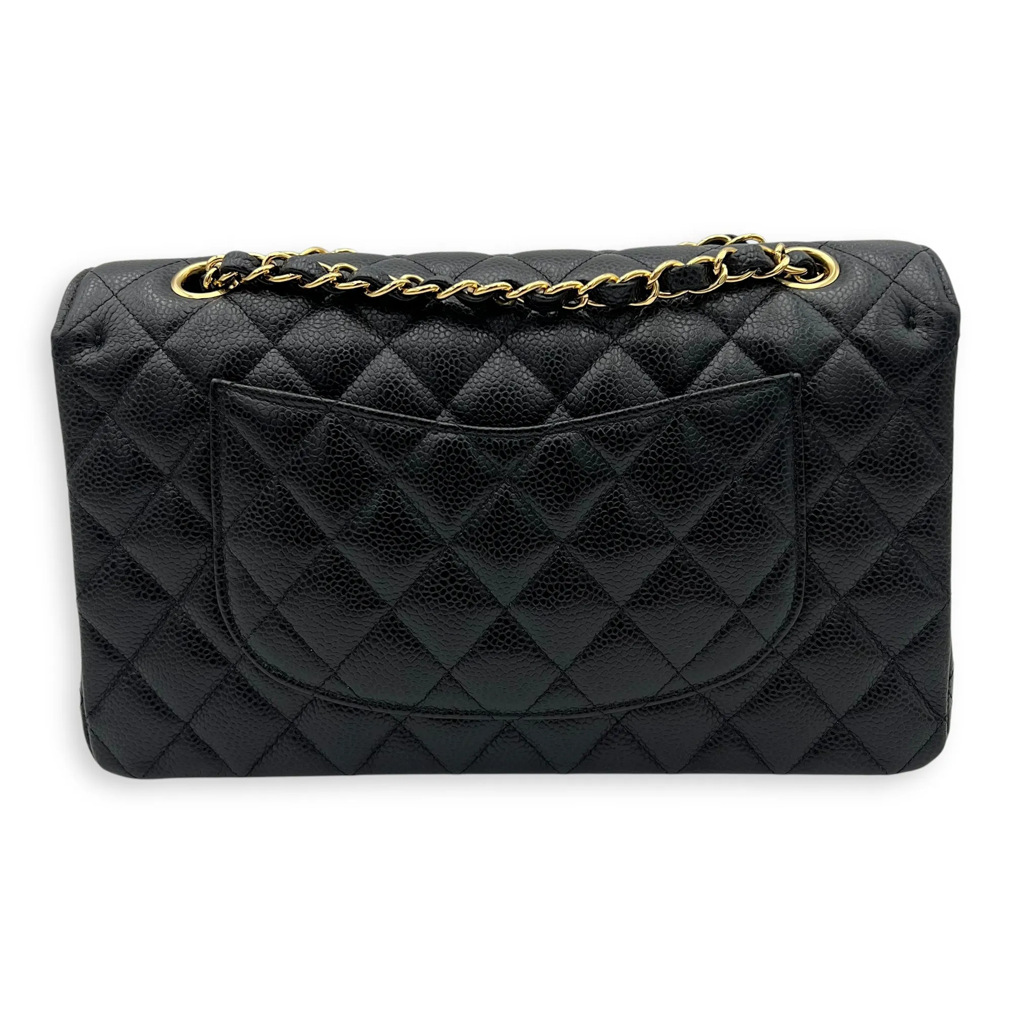 Classic Shoulder Bag Black in Caviar Leather, Gold hardware