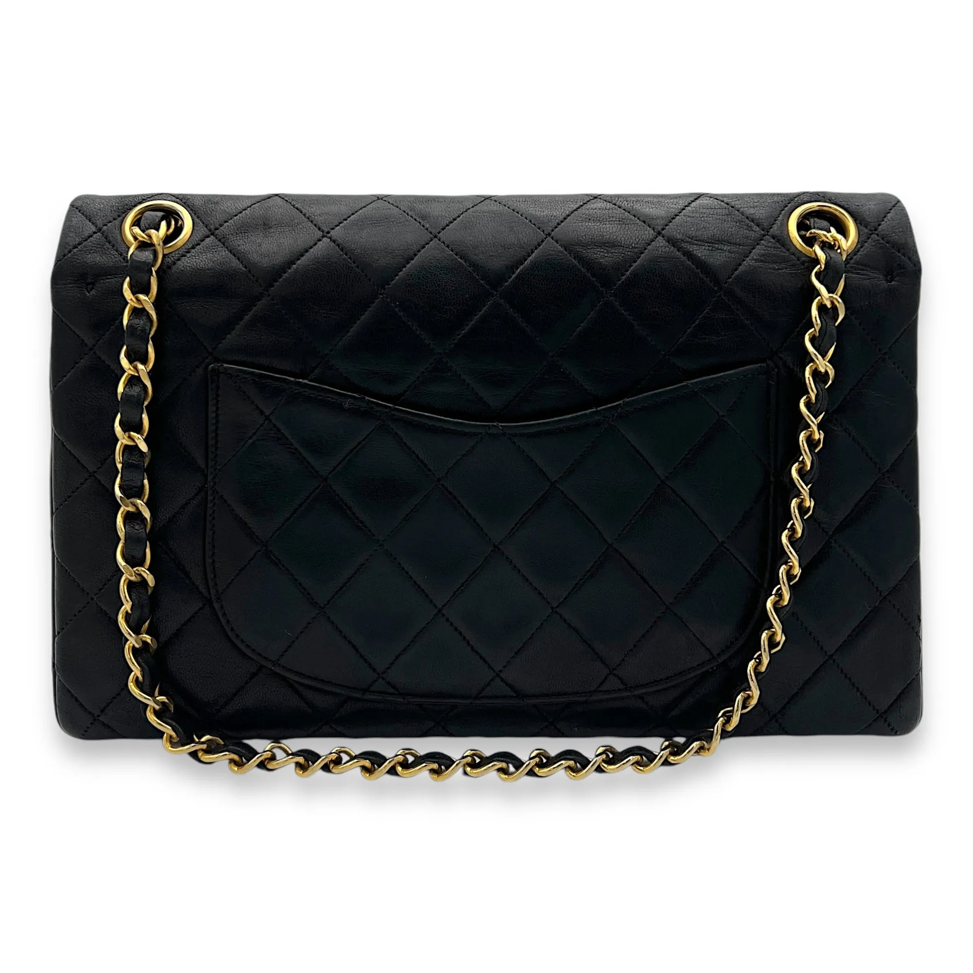 Classic Shoulder Bag Medium Black in Lambskin, Gold hardware