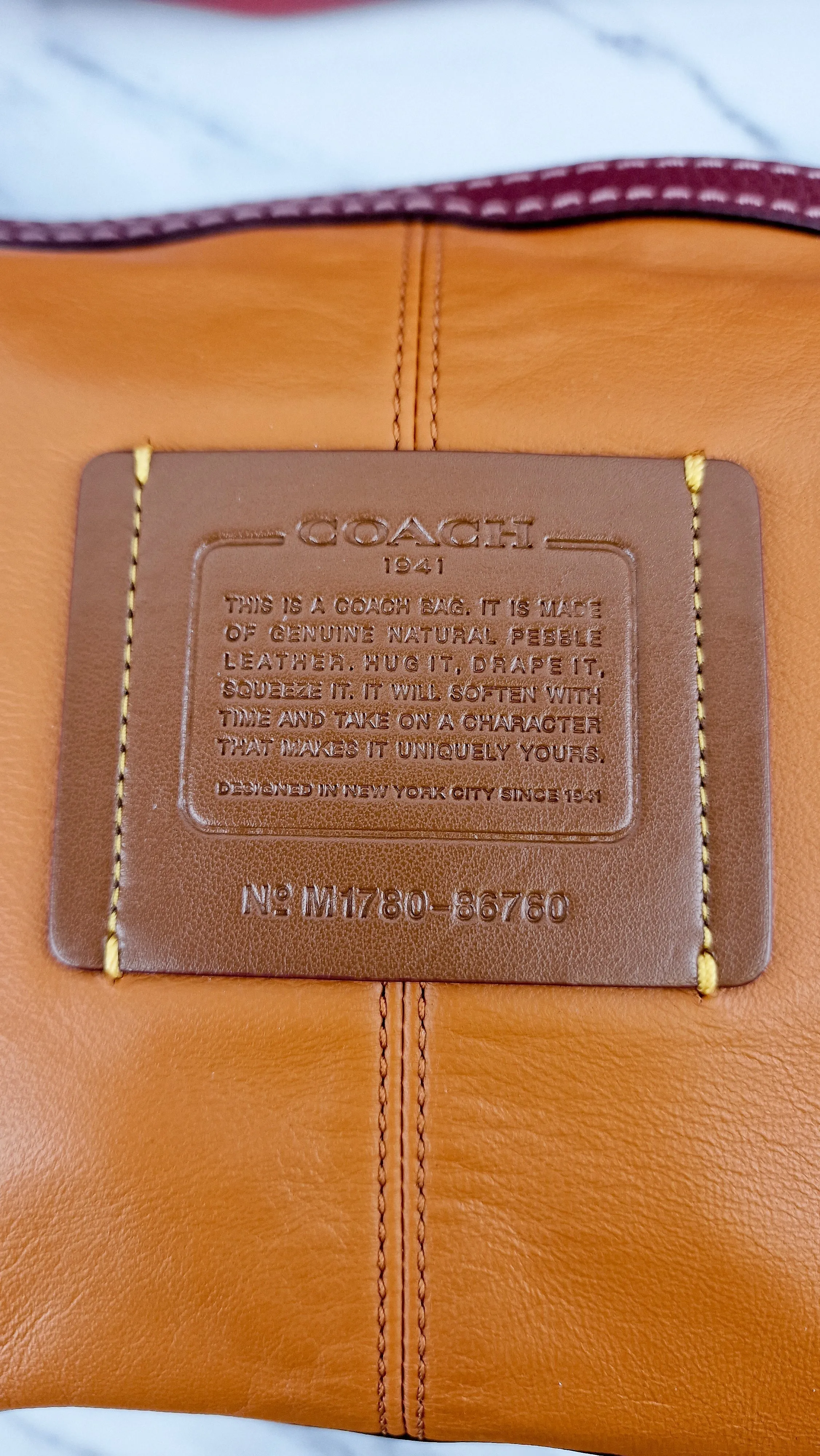 Coach 1941 Bandit Hobo 39 Bag in Washed Red Pebble Leather - 2 in 1 handbag - Coach 86760