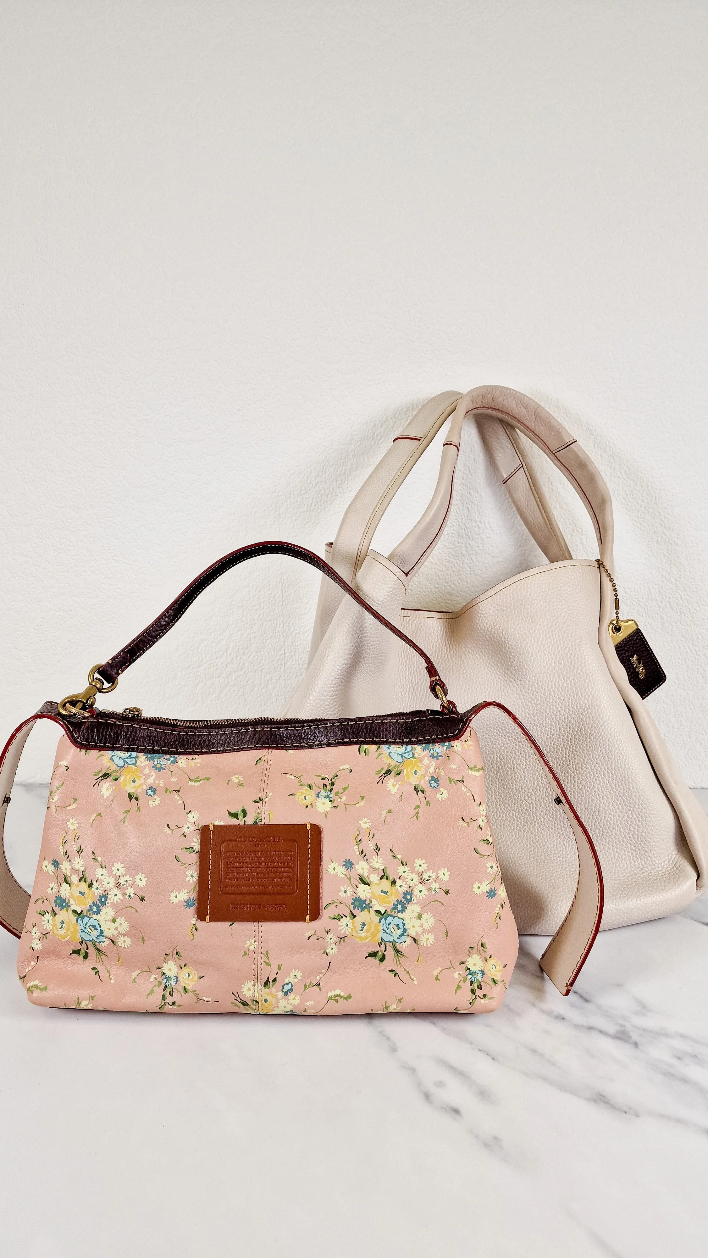Coach 1941 Bandit Hobo 39 Shoulder Bag in Chalk Pebble Leather - 2 in 1 Bag - Coach 86760