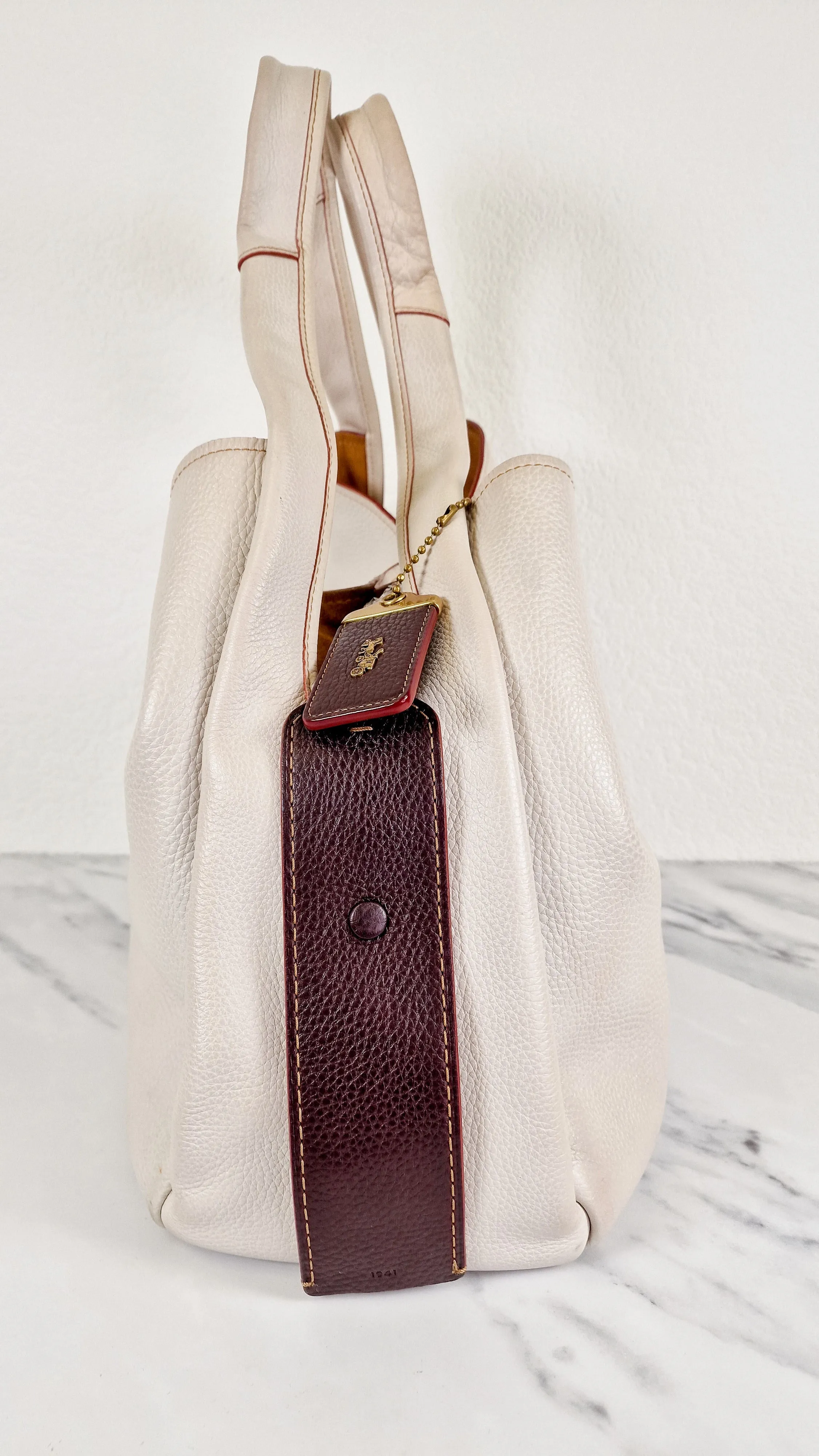 Coach 1941 Bandit Hobo 39 Shoulder Bag in Chalk Pebble Leather - 2 in 1 Bag - Coach 86760
