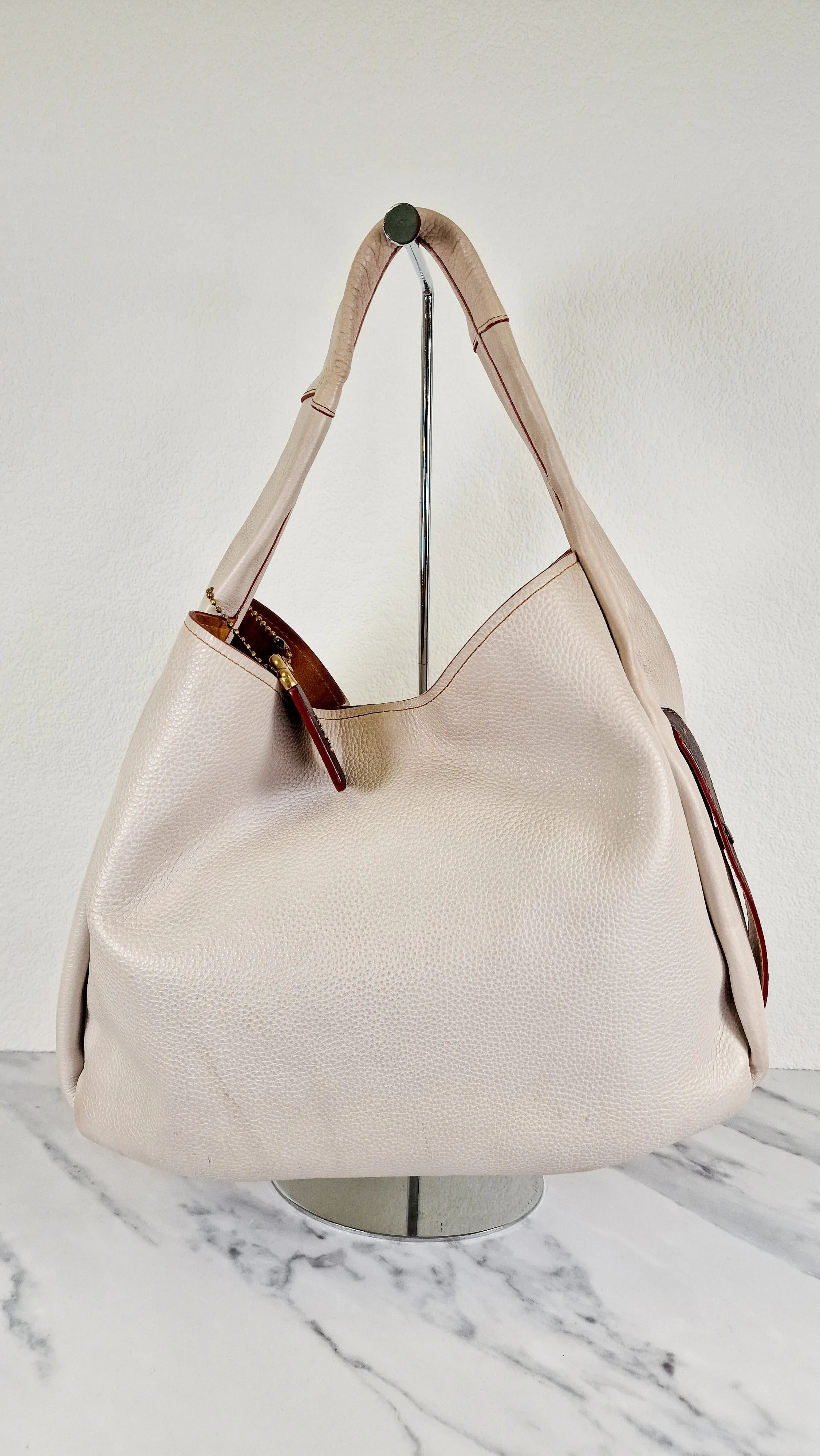 Coach 1941 Bandit Hobo 39 Shoulder Bag in Chalk Pebble Leather - 2 in 1 Bag - Coach 86760