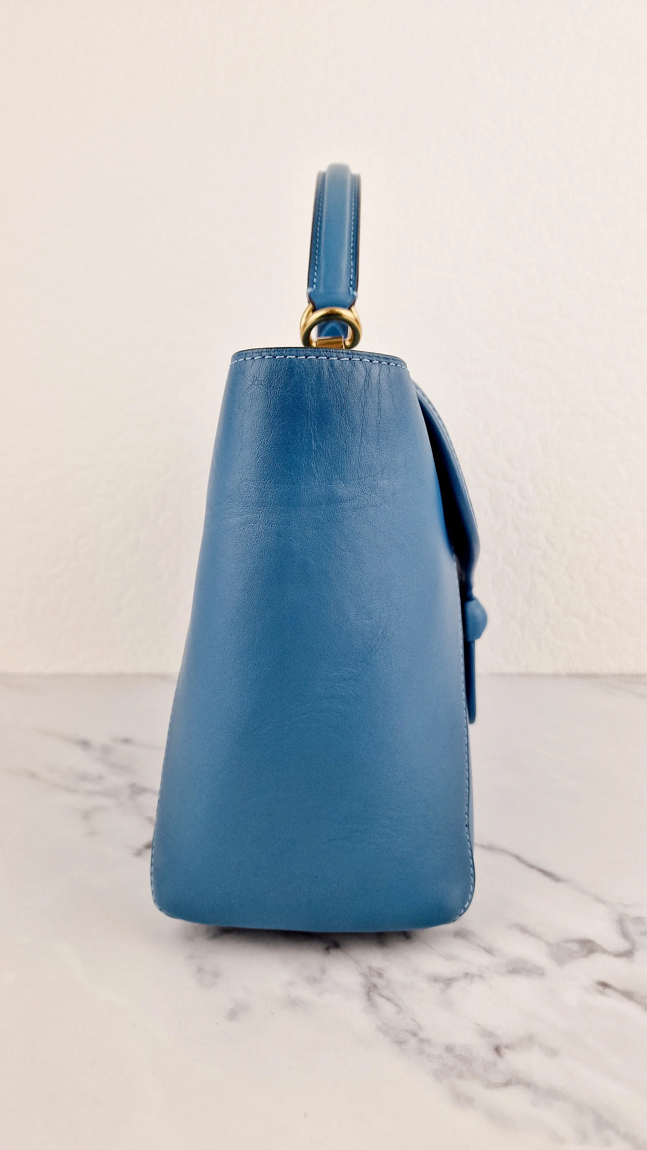 Coach 1941 Courier Carryall in Pacific Blue Smooth Leather Tophandle Crossbody Bag Satchel - Coach 88348