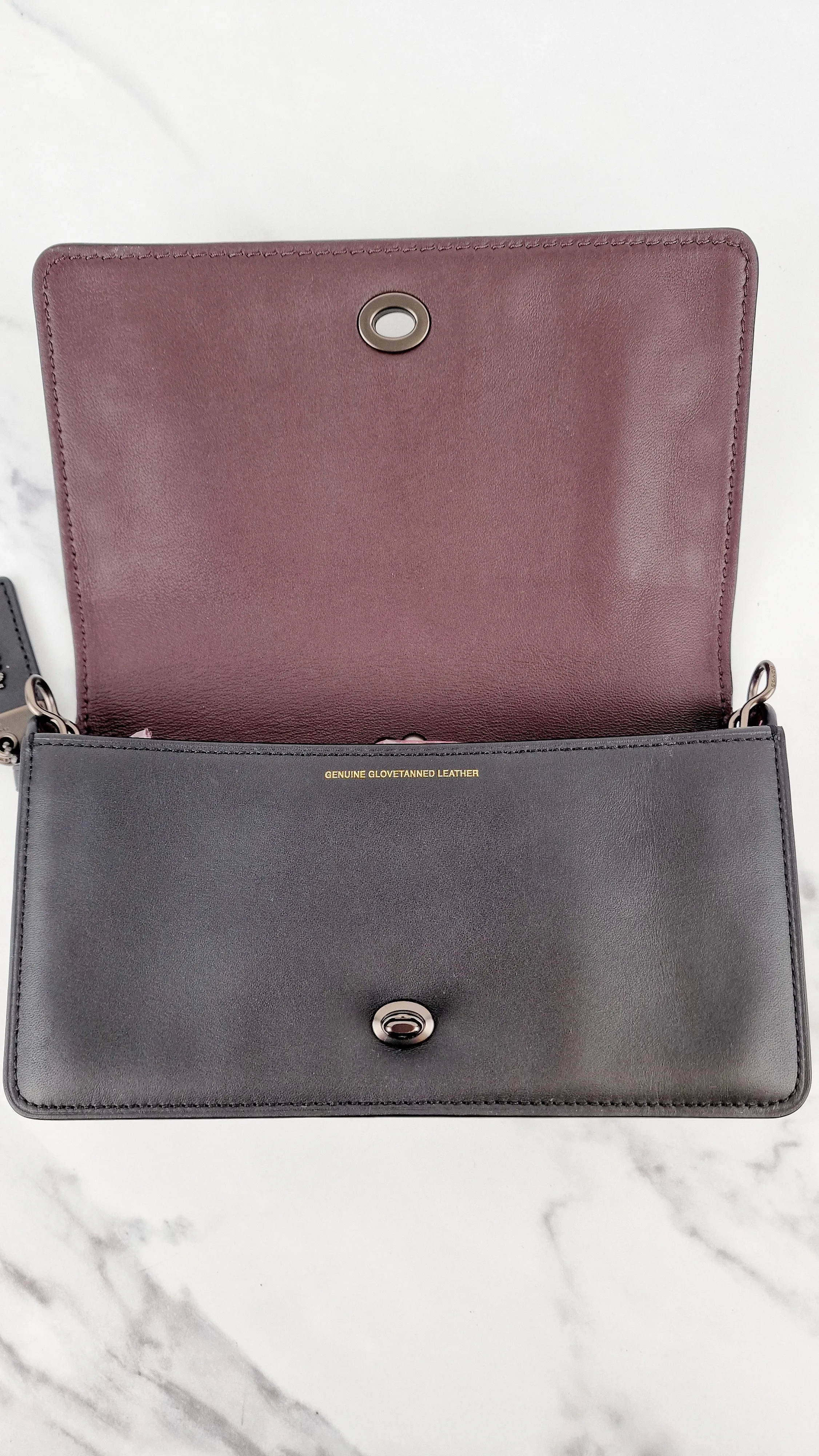 Coach 1941 Dinky Black with Crystal Bow Embellishment - Smooth Leather Crossbody Bag Coach 38646